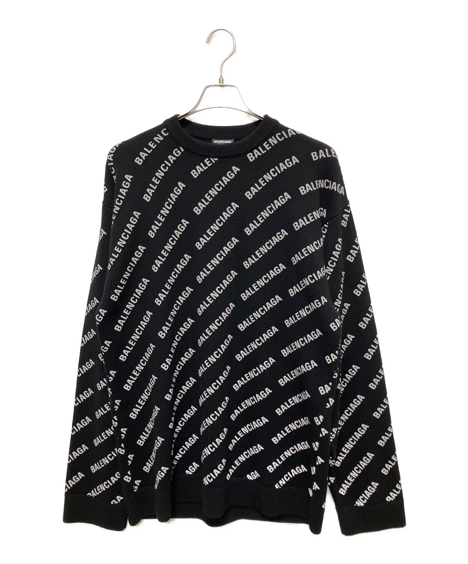 中古・古着通販】BALENCIAGA (バレンシアガ) オールオーバーロゴニット