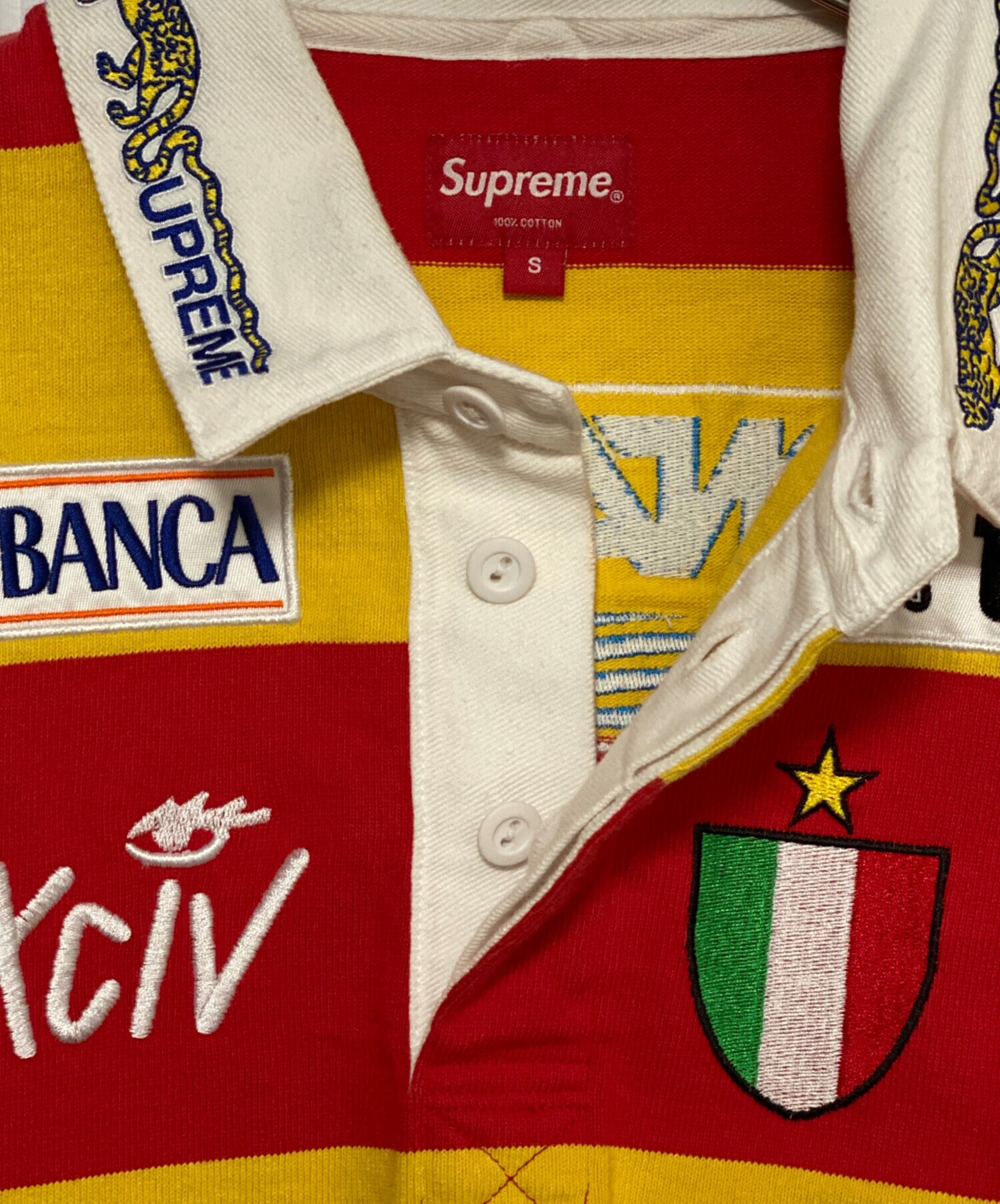 中古・古着通販】SUPREME (シュプリーム) Stripe Rugby レッド