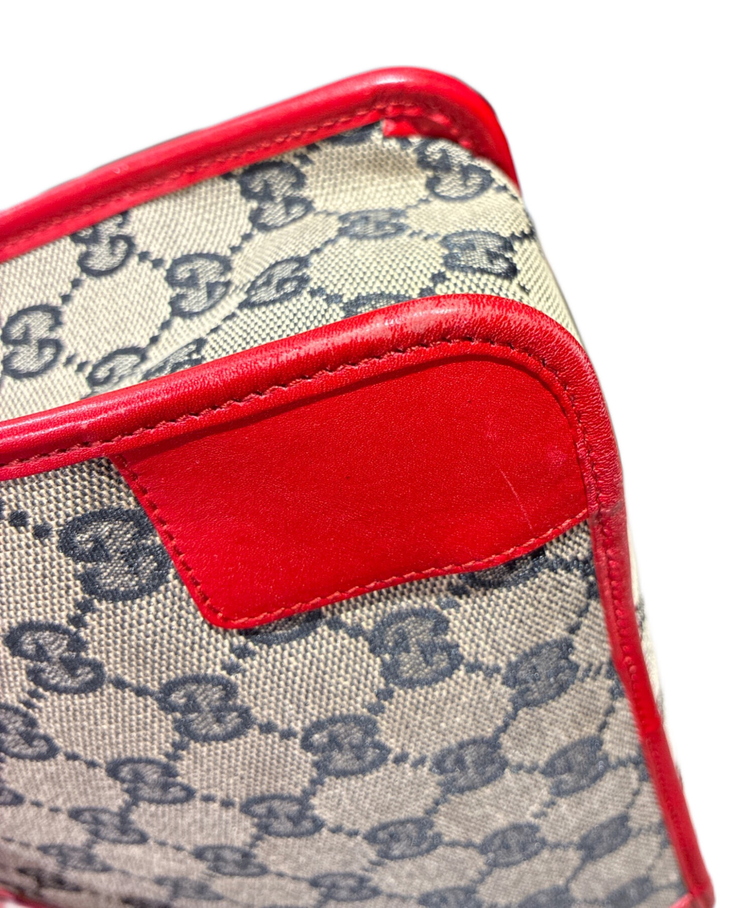 中古・古着通販】GUCCI (グッチ) ハンドバッグ ベージュ×レッド