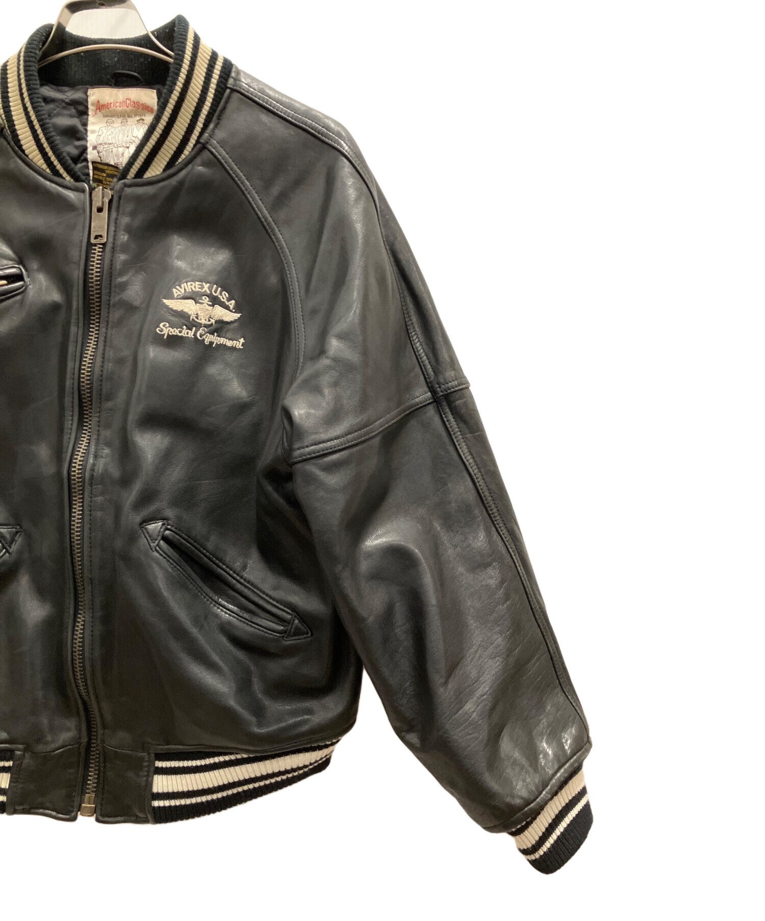 中古・古着通販】AVIREX (アヴィレックス) スタジャン ブラック サイズ