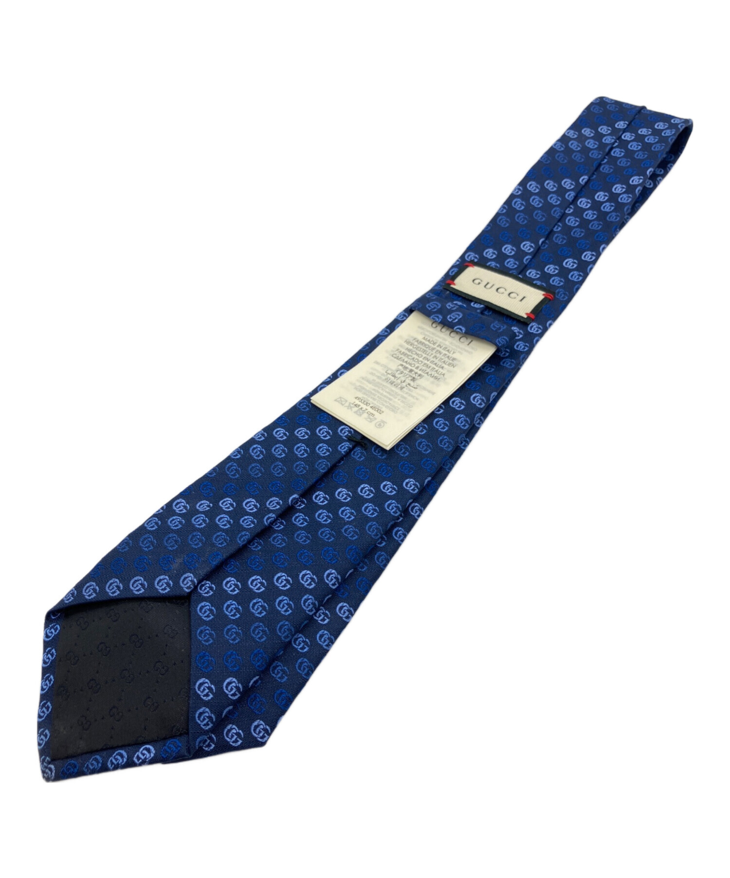 中古・古着通販】GUCCI (グッチ) GGパターン シルクネクタイ ネイビー