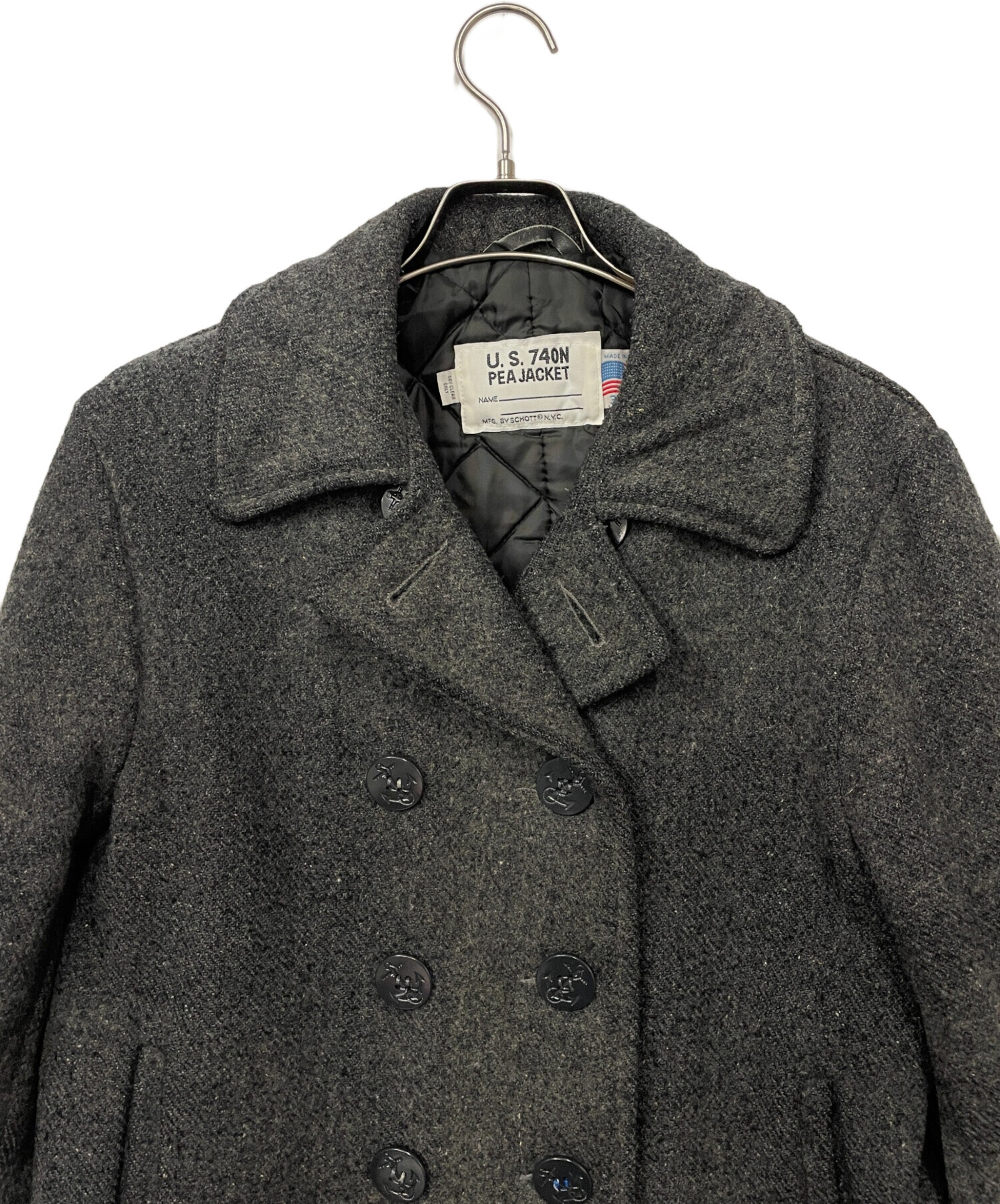 中古・古着通販】Schott (ショット) Pコート グレー サイズ:36