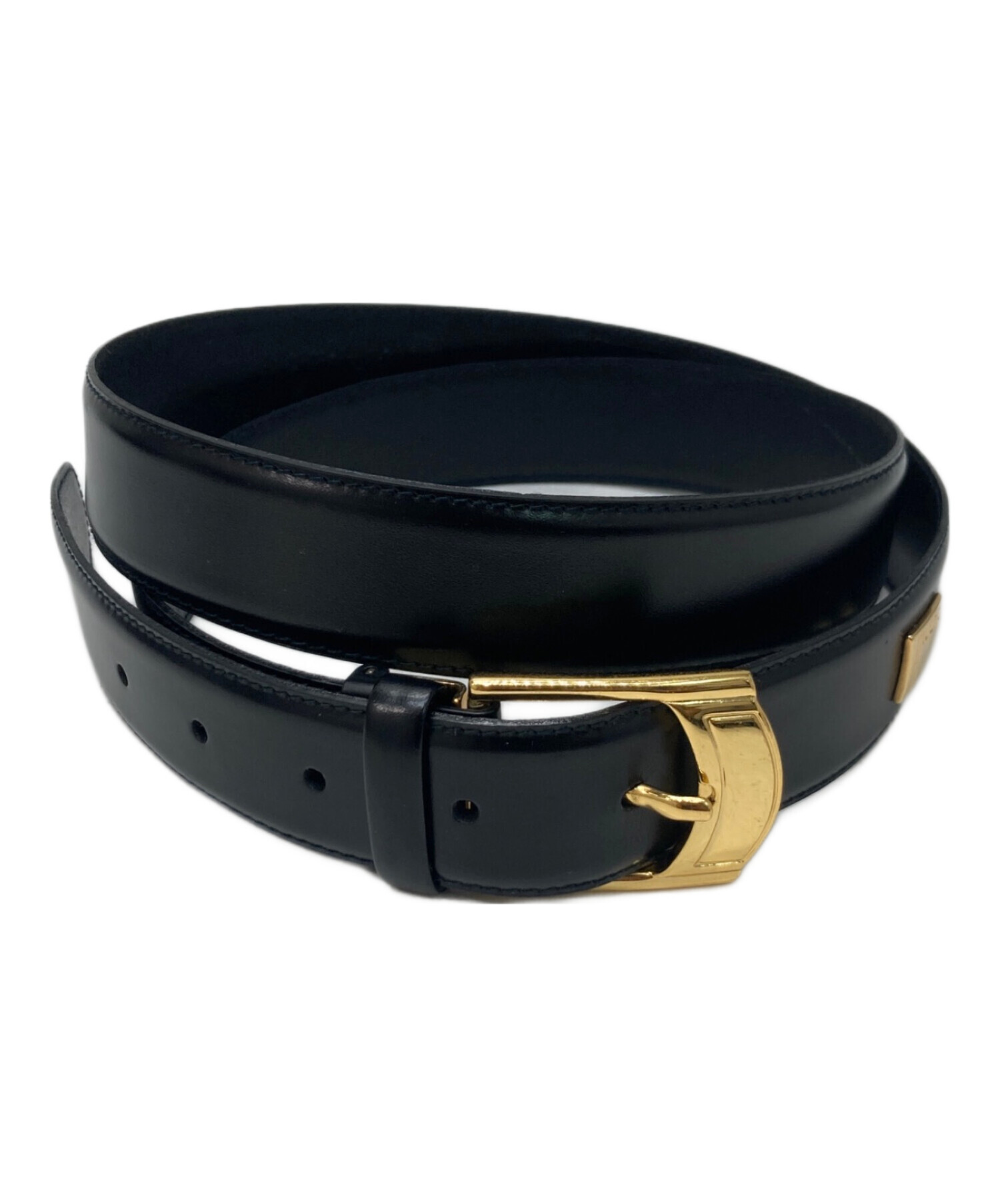 中古・古着通販】dunhill (ダンヒル) レザーベルト ブラック サイズ:44