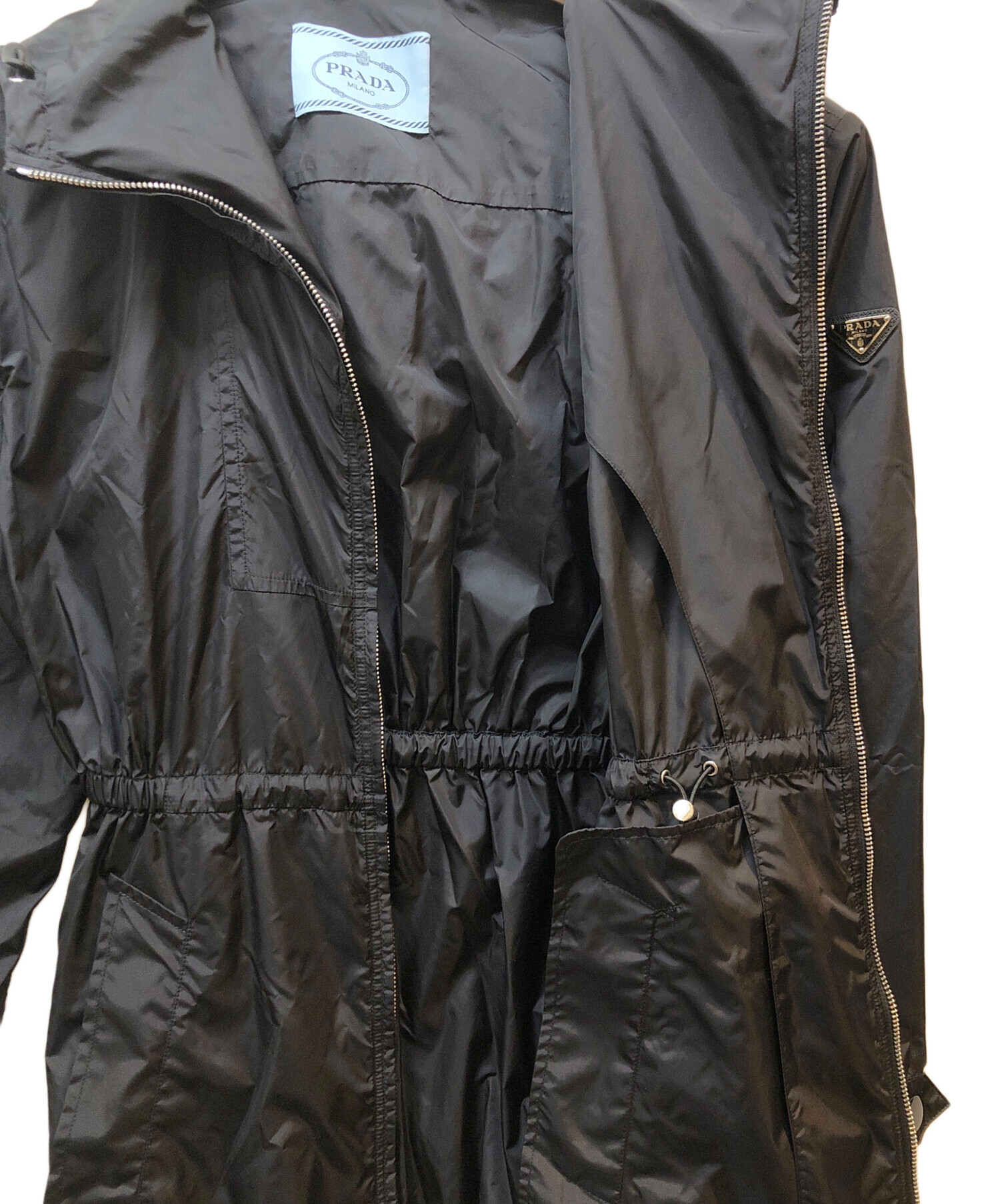 中古・古着通販】PRADA (プラダ) ナイロンコート ブラック サイズ:36