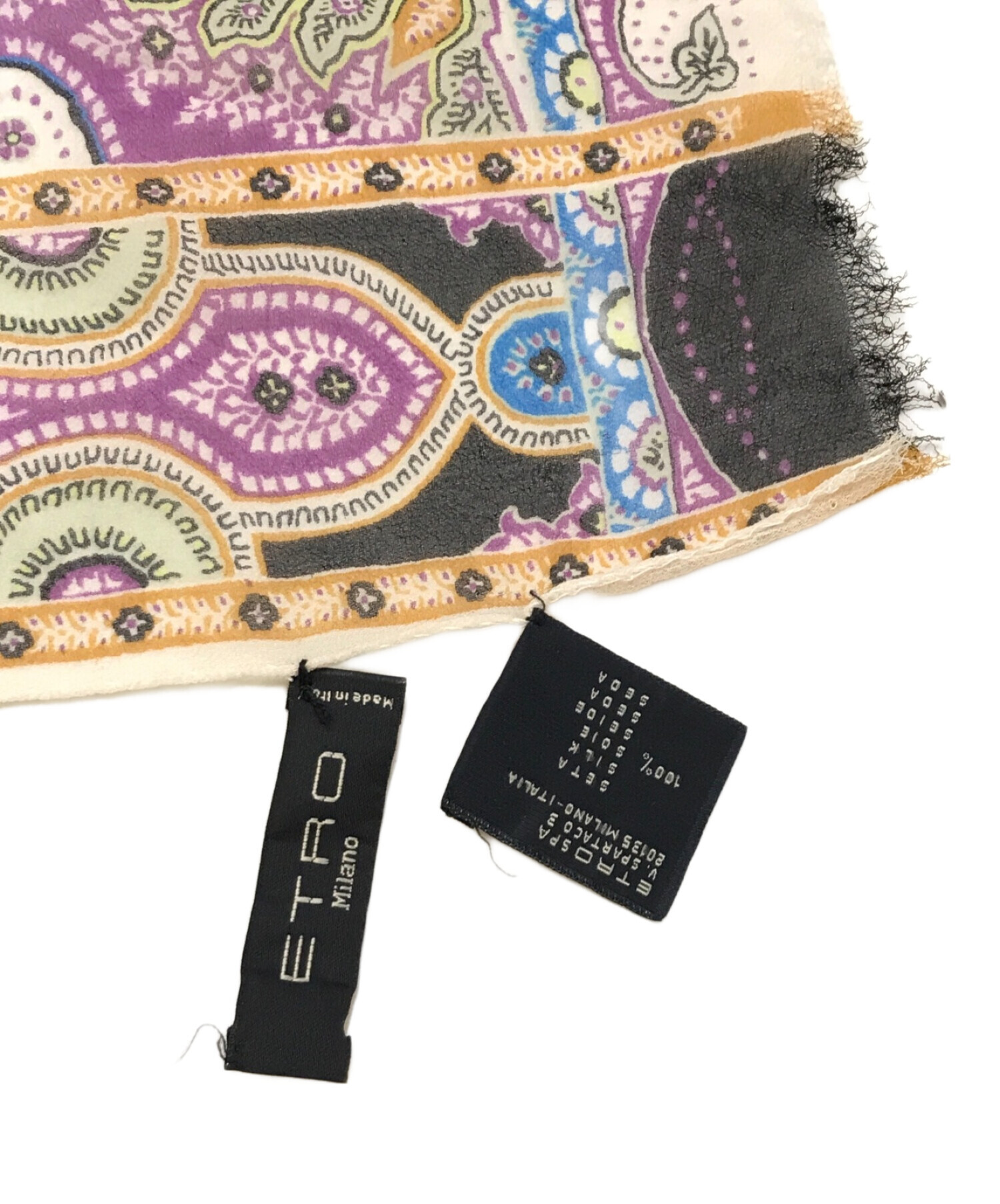中古・古着通販】ETRO (エトロ) ペイズリーシルクスカーフ パープル