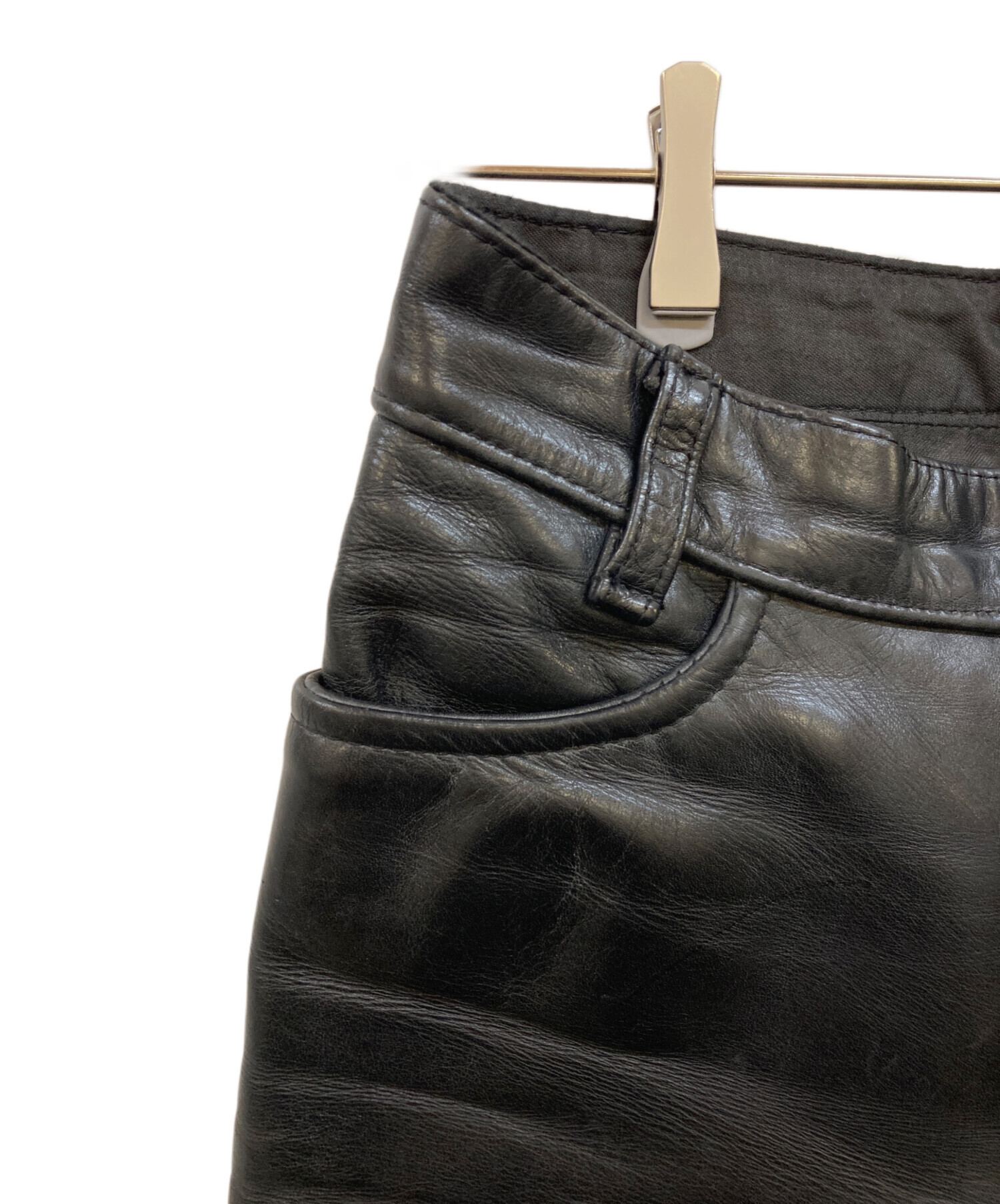 中古・古着通販】VANSON (バンソン) レザーパンツ ブラック サイズ:W31