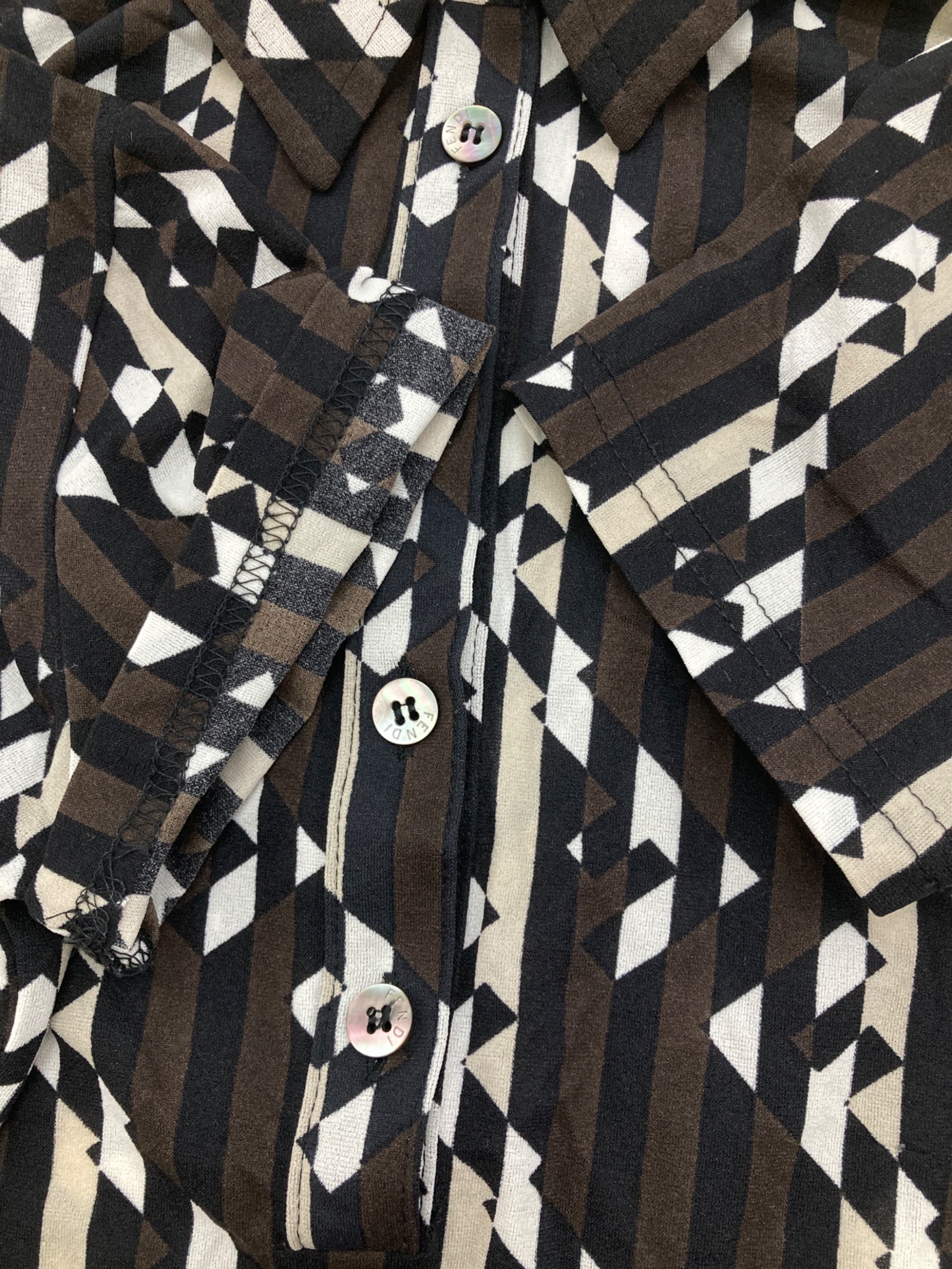中古・古着通販】FENDI (フェンディ) ズッカ柄ポロシャツ ブラウン