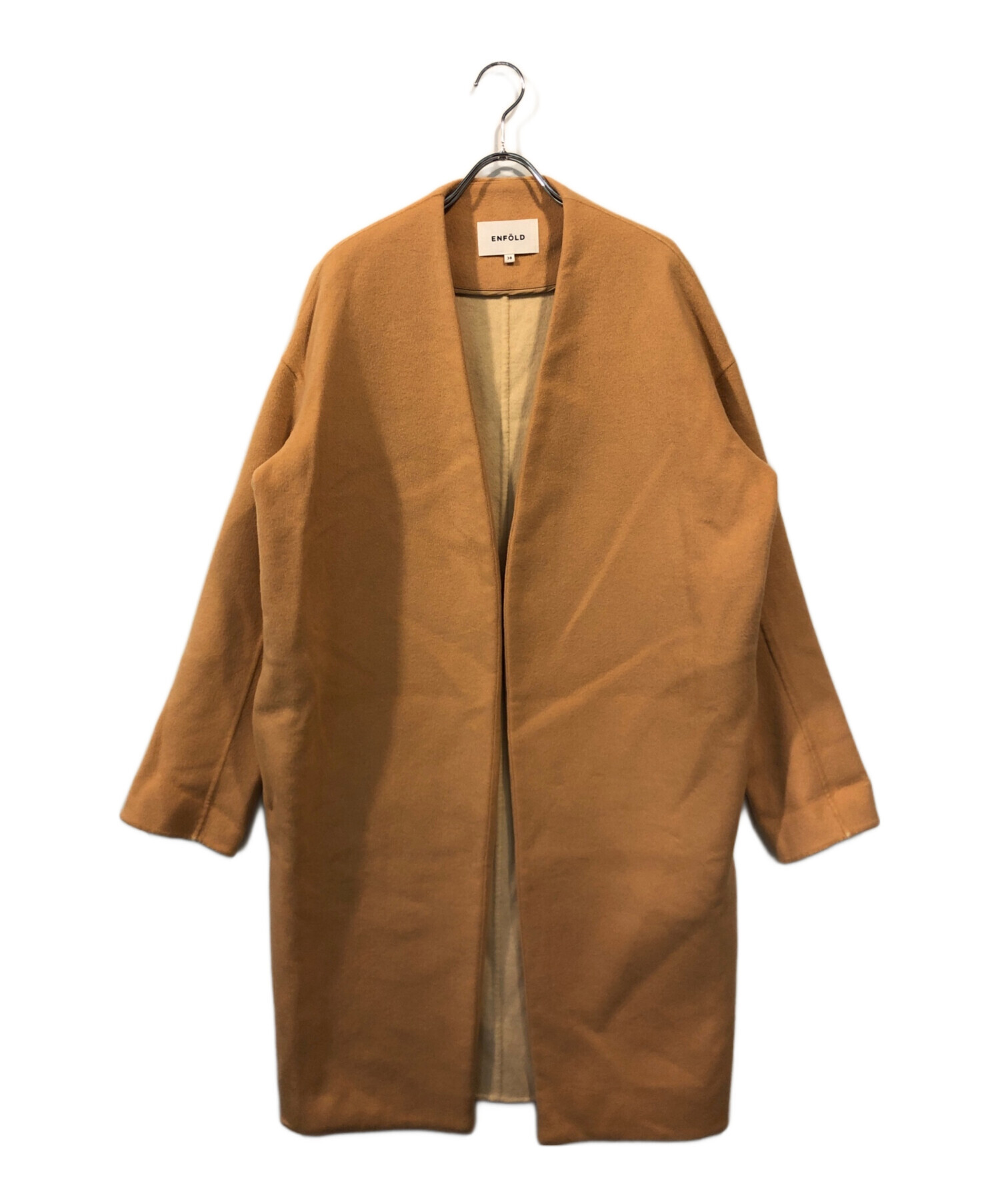 中古・古着通販】ENFOLD (エンフォルド) ウールリバーノーカラーコート