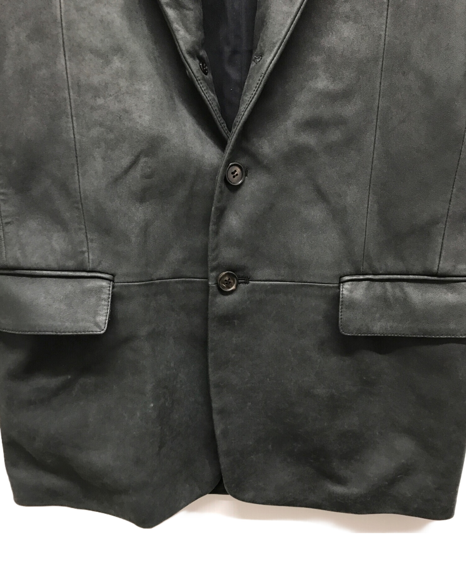 中古・古着通販】RUFFO (ルッフォ) レザージャケット ブラック サイズ
