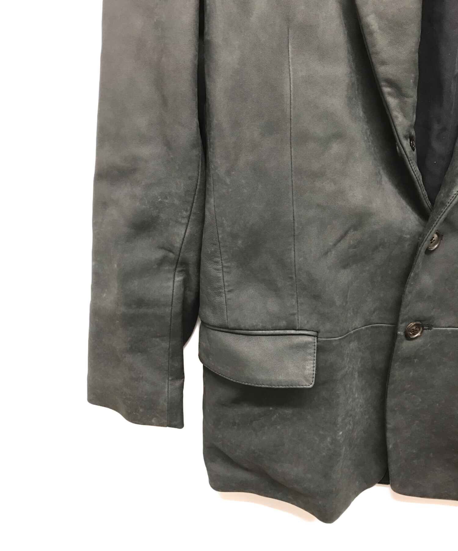中古・古着通販】RUFFO (ルッフォ) レザージャケット ブラック サイズ