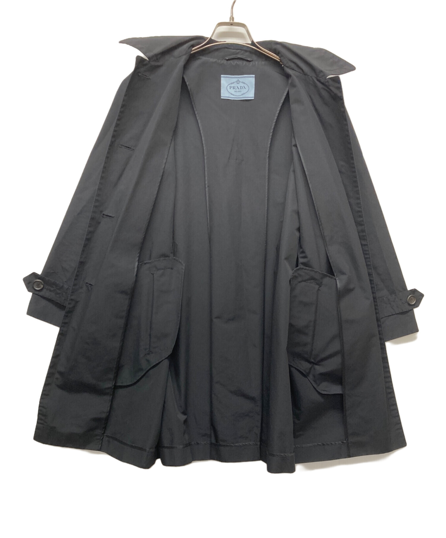 中古・古着通販】PRADA (プラダ) トレンチコート ブラック サイズ:40