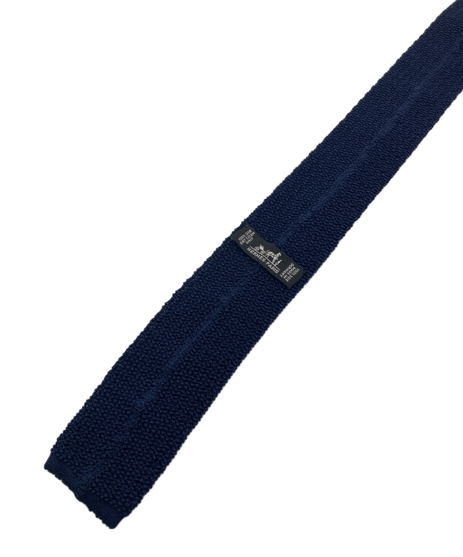 中古・古着通販】HERMES (エルメス) シルクニットタイ ネイビー サイズ