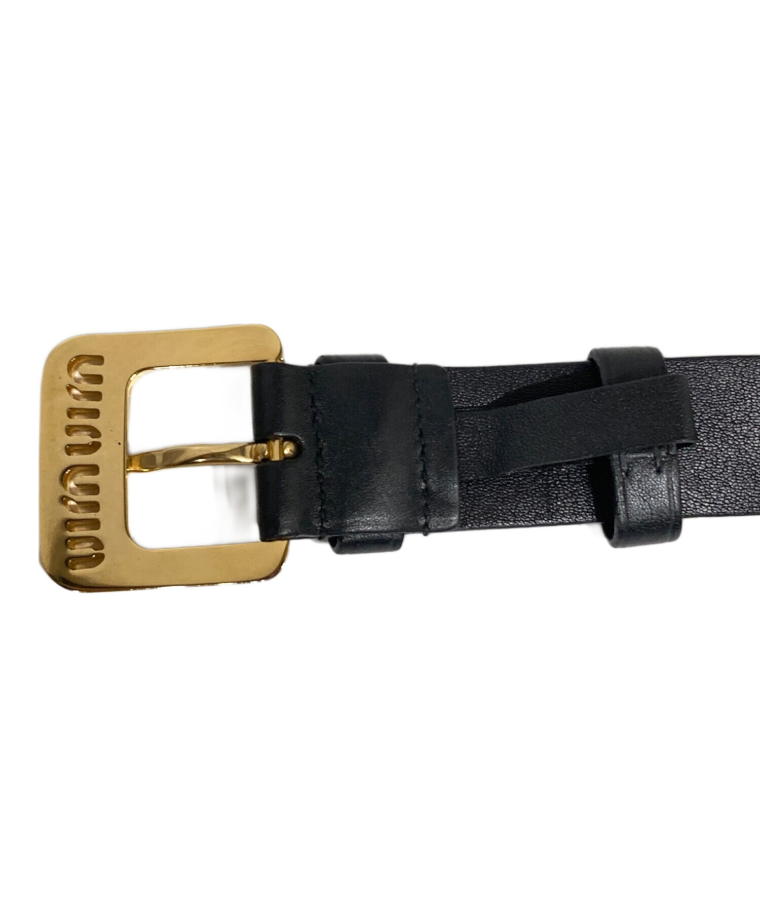 中古・古着通販】MIU MIU (ミュウミュウ) ロゴバックル ナッパレザー