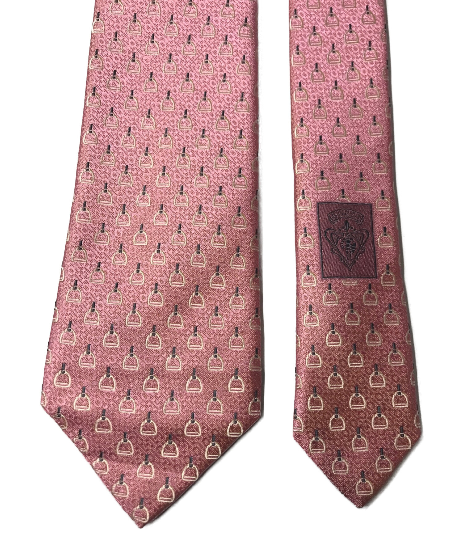 中古・古着通販】GUCCI (グッチ) シルクネクタイ ピンク サイズ:148cm