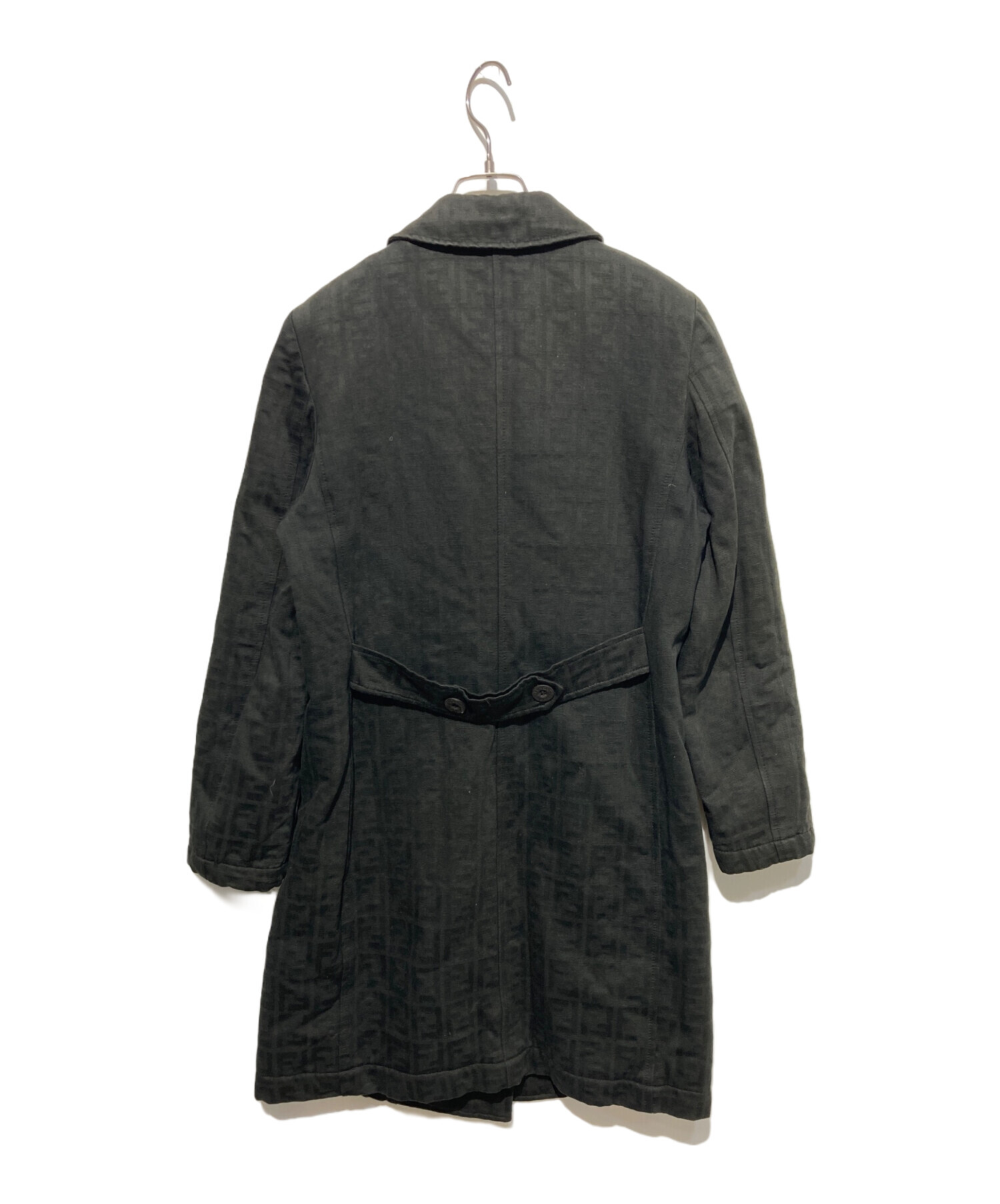 中古・古着通販】FENDI (フェンディ) ズッカ柄コート ブラック サイズ