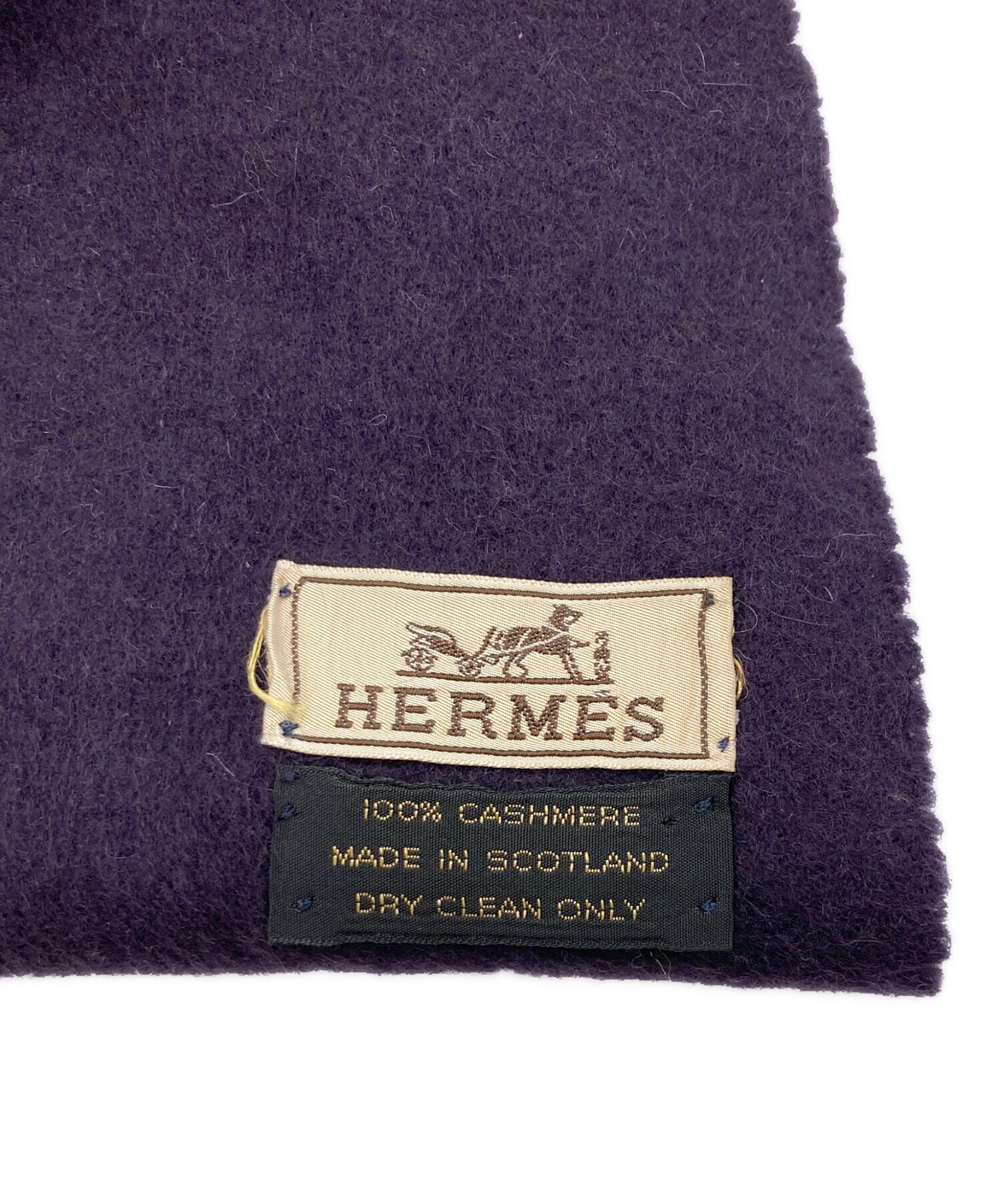 中古・古着通販】HERMES (エルメス) カシミヤマフラー パープル