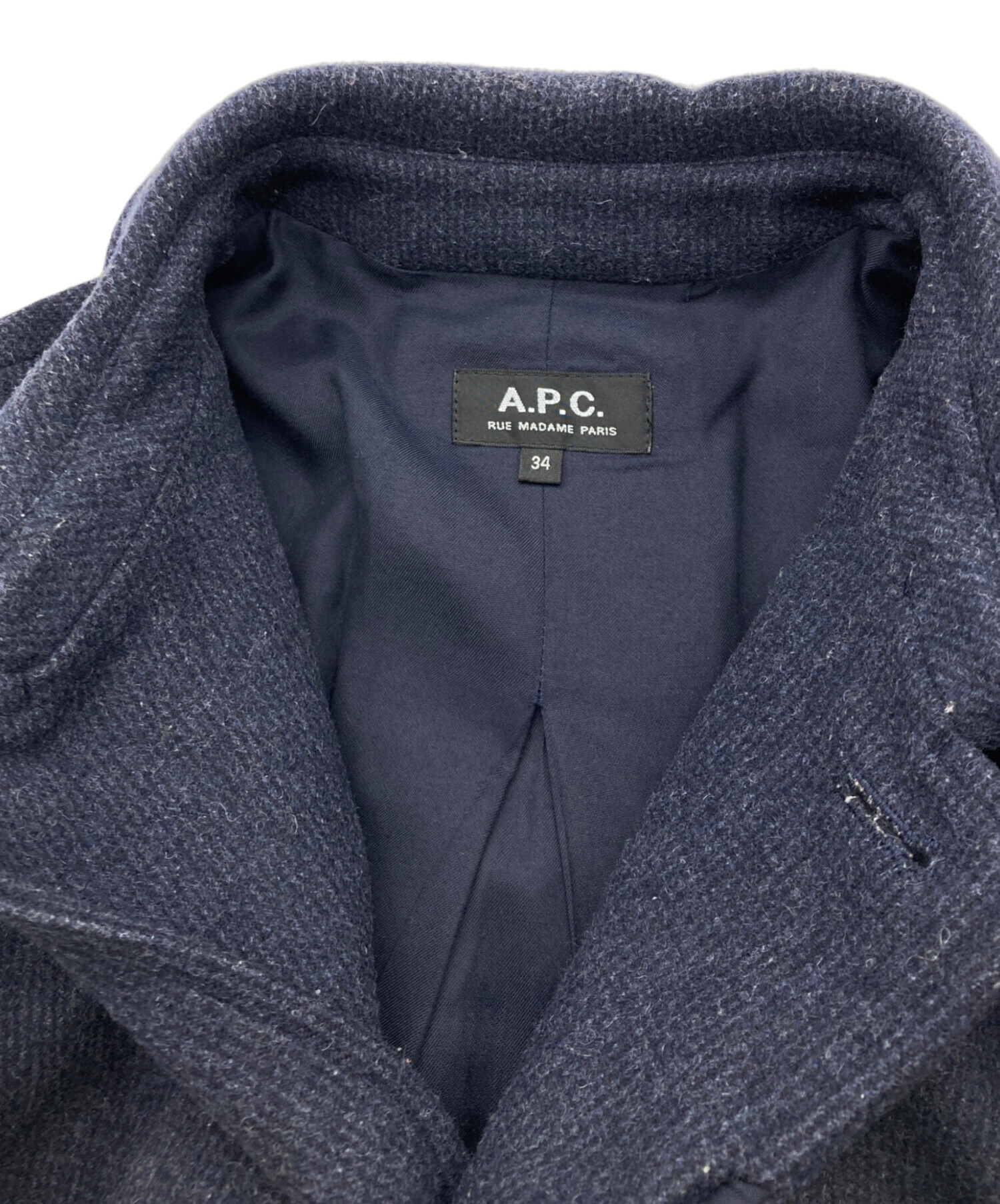 中古・古着通販】A.P.C. (アーペーセー) ステンカラーコート ネイビー