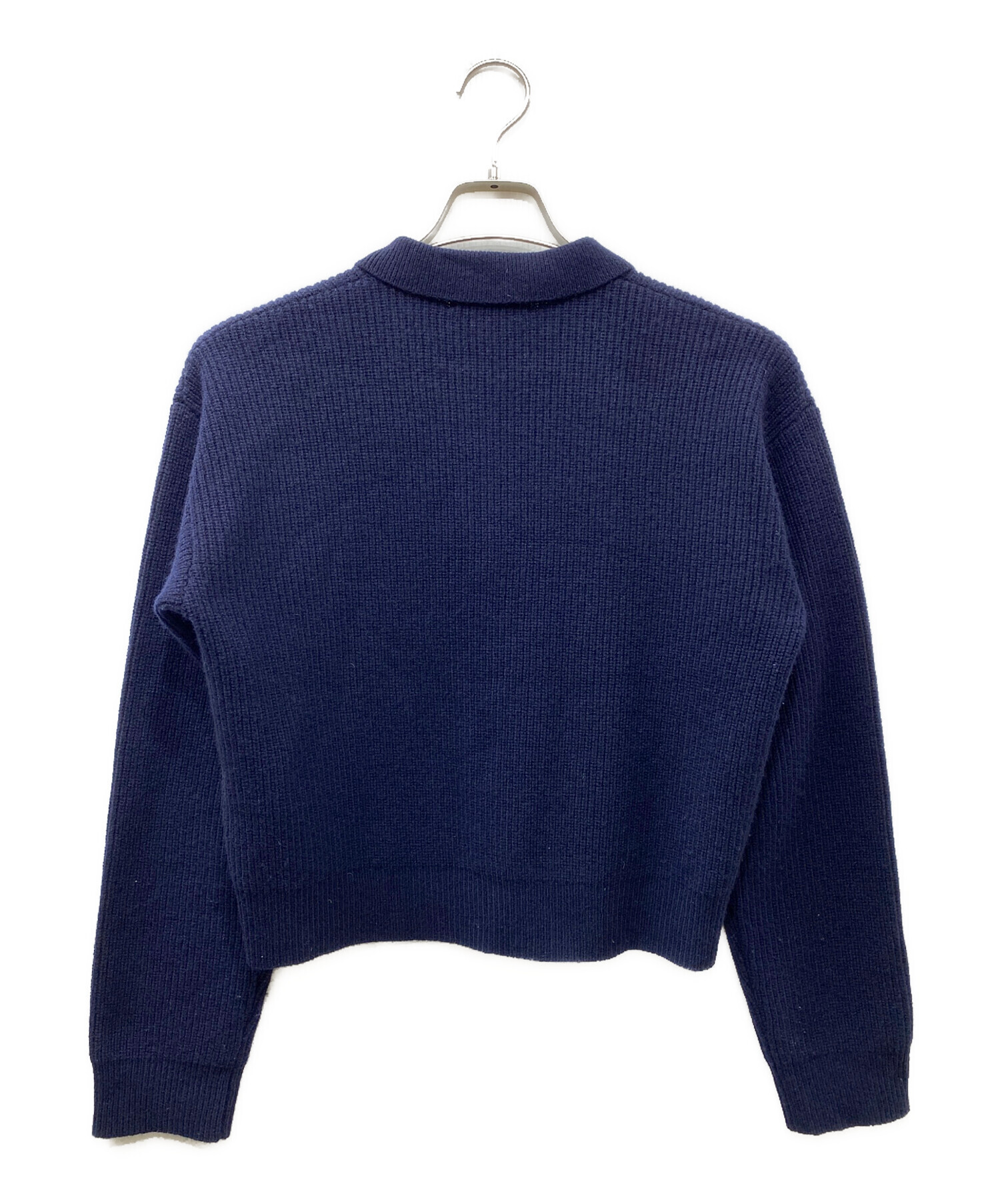 中古・古着通販】TTT MSW (ティー) Zipup knit polo shirt ネイビー