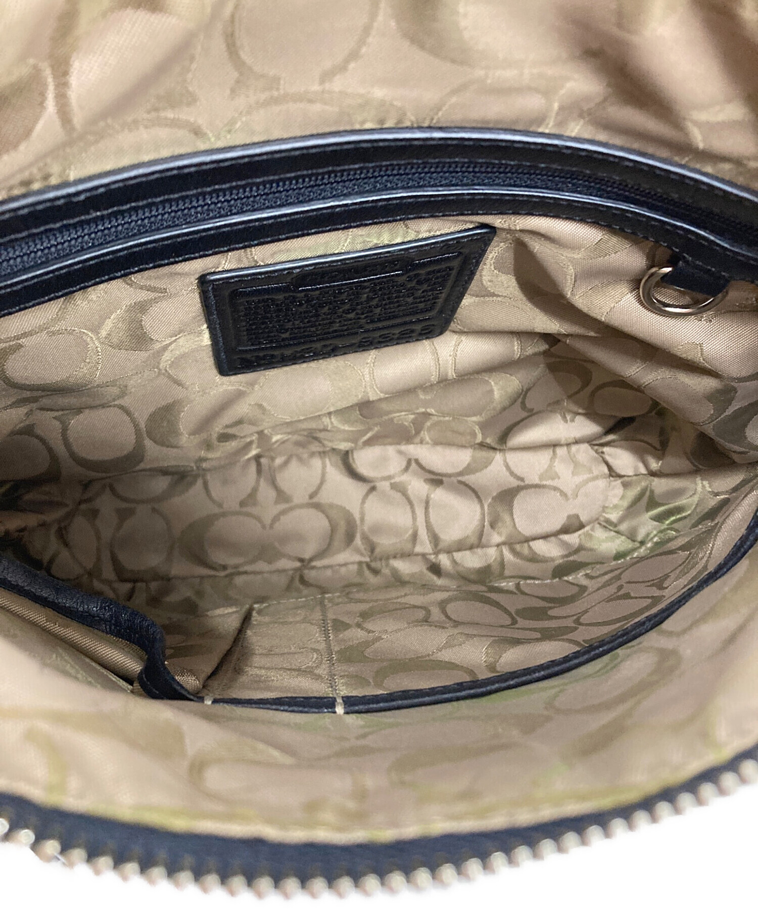 中古・古着通販】COACH (コーチ) レザーショルダーバッグ ブラック