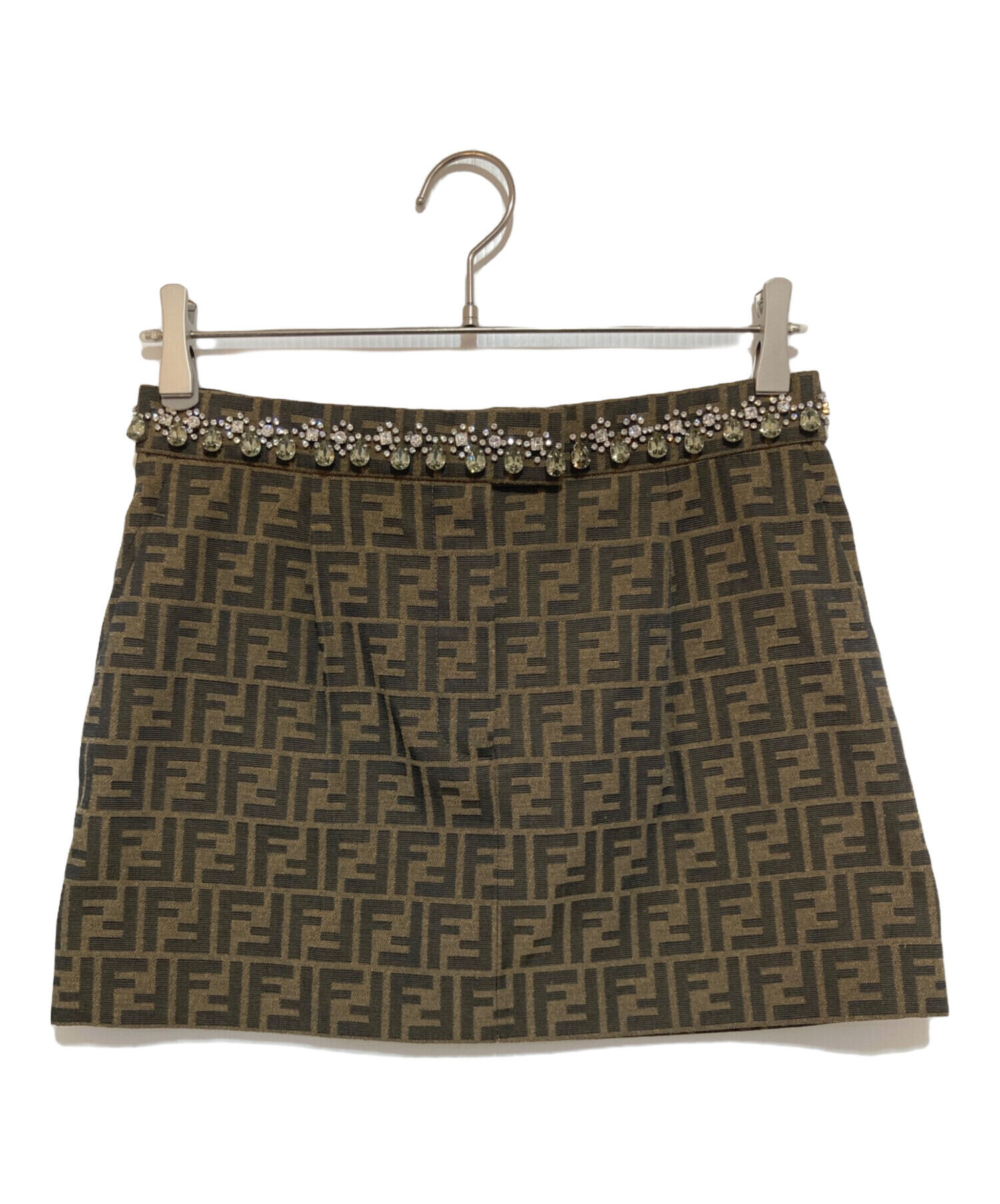 中古・古着通販】FENDI (フェンディ) ズッカ柄 ビジューミニスカート