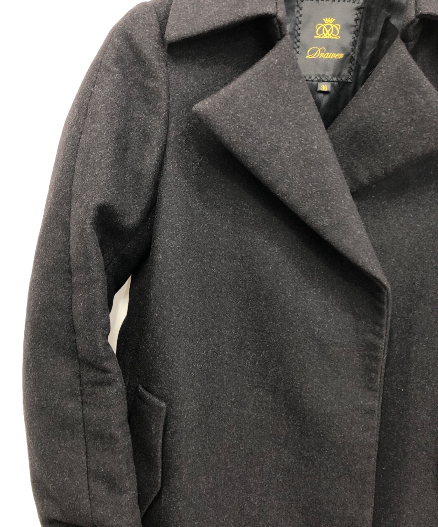 中古・古着通販】DRAWER (ドゥロワー) コート ブラック サイズ:36