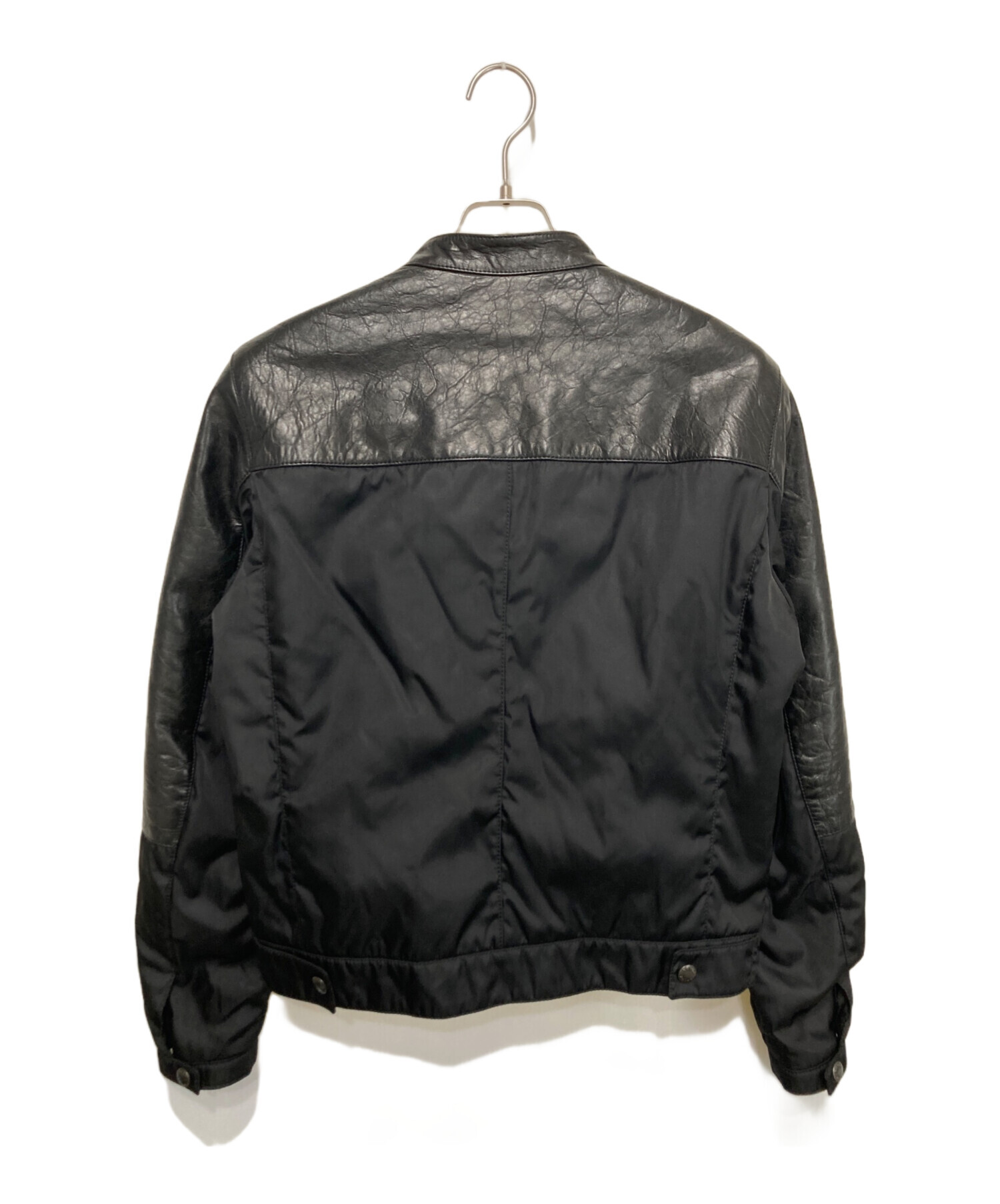 中古・古着通販】PRADA (プラダ) レザー×ナイロンコンビライダース