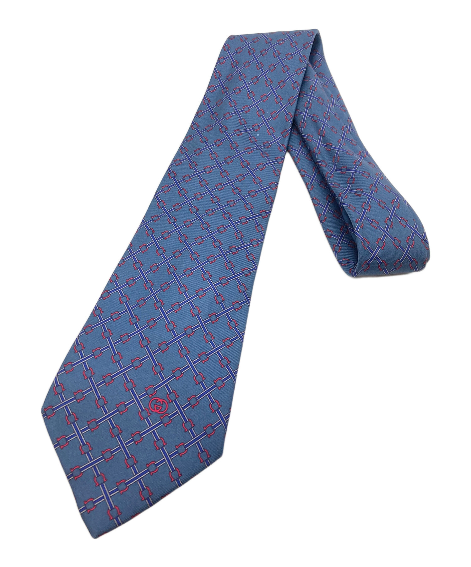 中古・古着通販】GUCCI (グッチ) シルクネクタイ ネイビー サイズ:不明