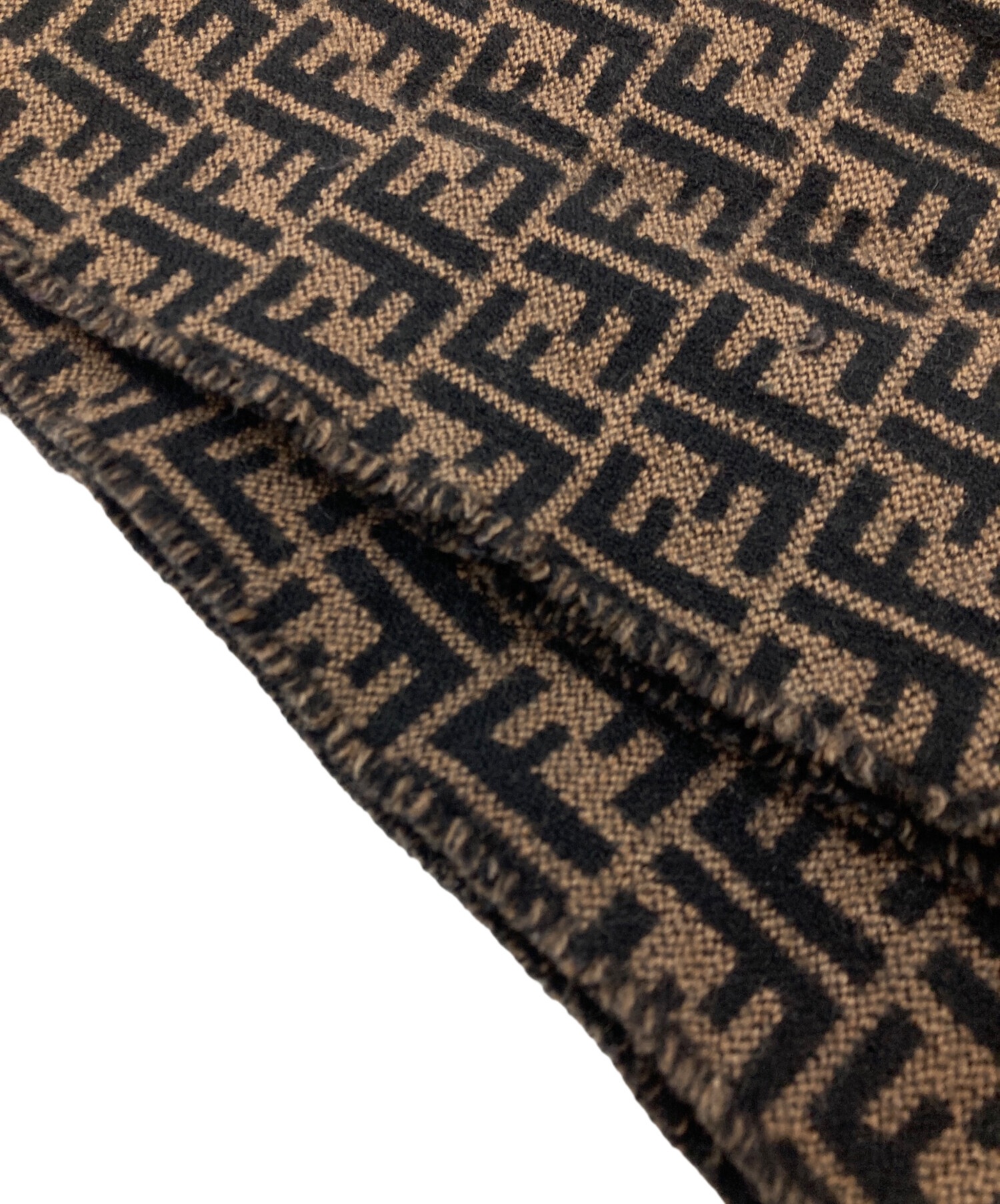 中古・古着通販】FENDI (フェンディ) ズッカ柄ウールマフラー ブラック