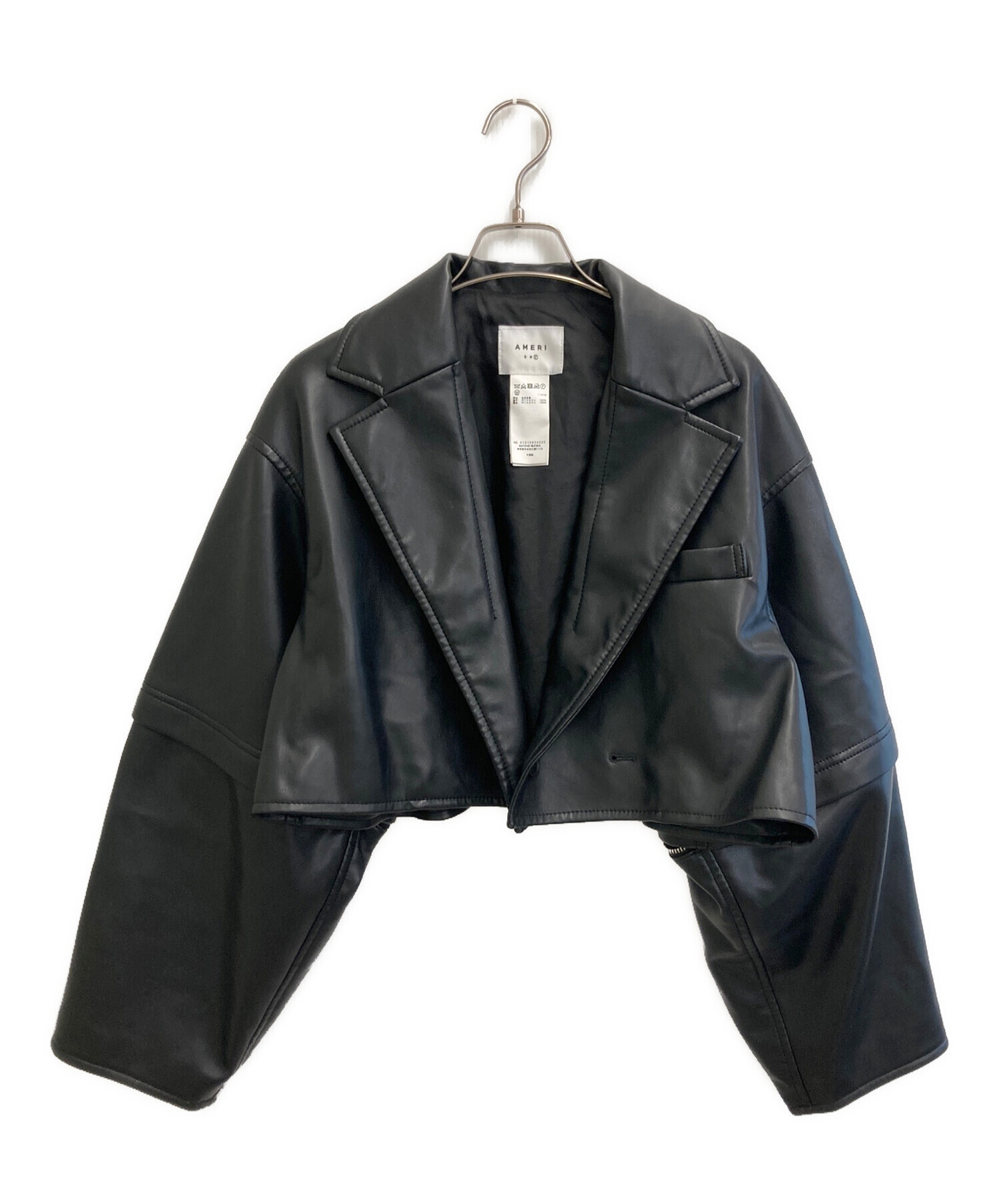 中古・古着通販】AMERI (アメリ) 2WAY FAKE LEATHER SHORT JACKET