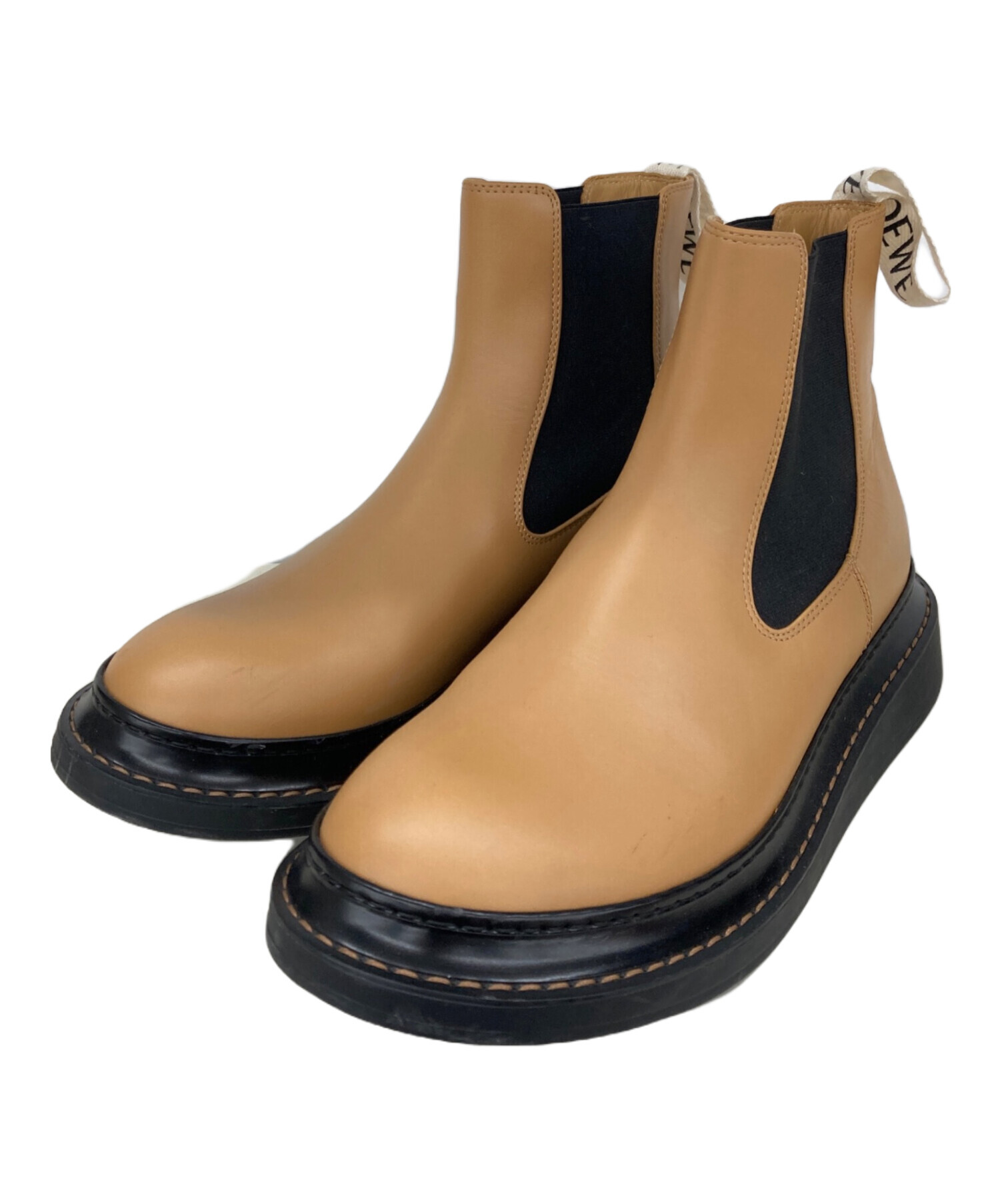 中古・古着通販】LOEWE (ロエベ) サイドゴアブーツ ベージュ サイズ:39