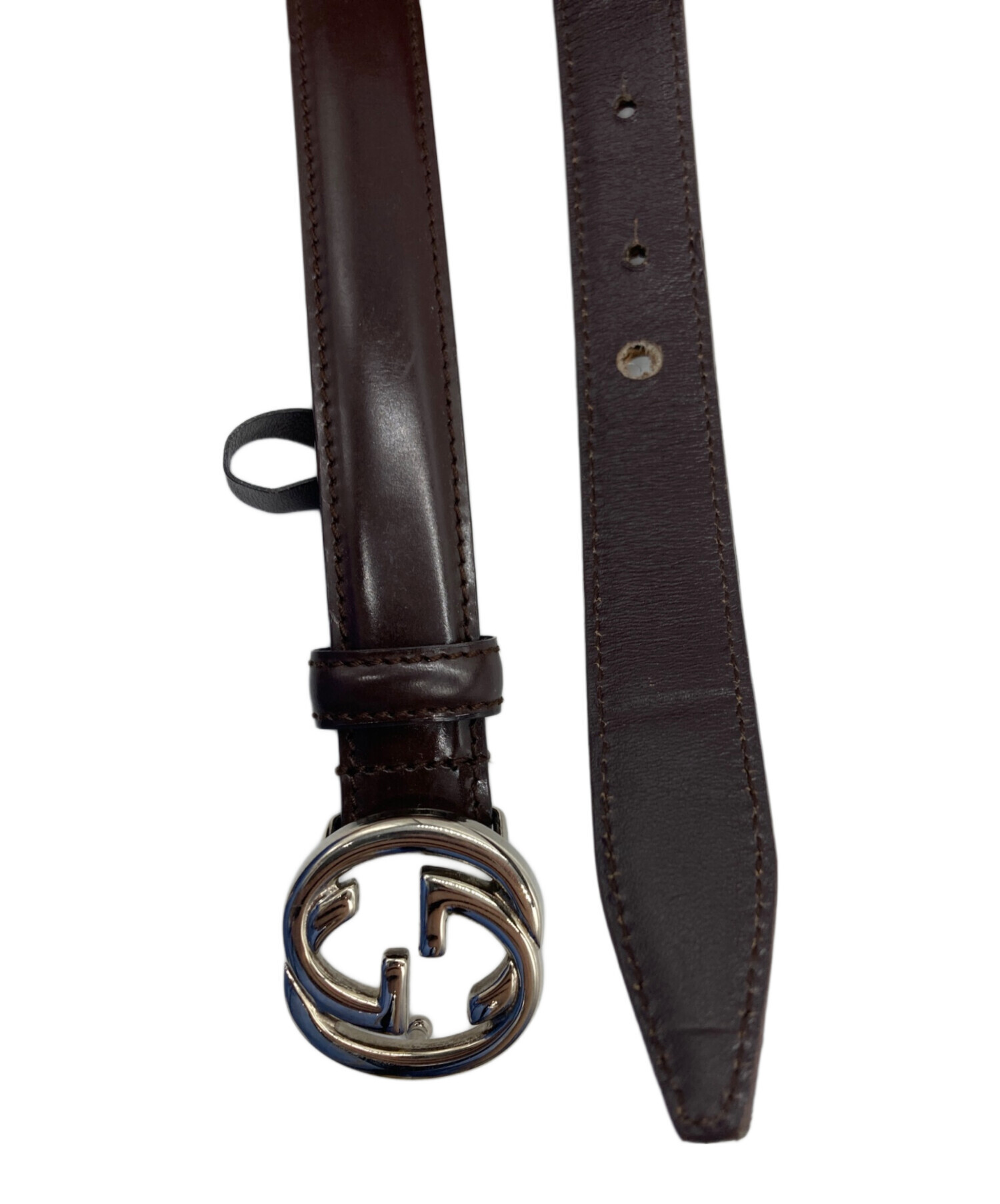 中古・古着通販】GUCCI (グッチ) GGインターロッキングレザーベルト