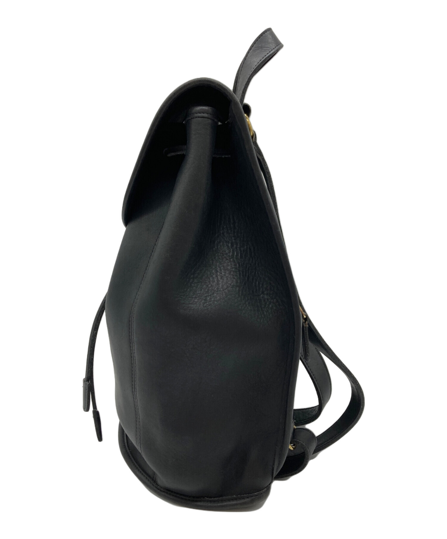 中古・古着通販】COACH (コーチ) レザーリュック ブラック サイズ:実寸