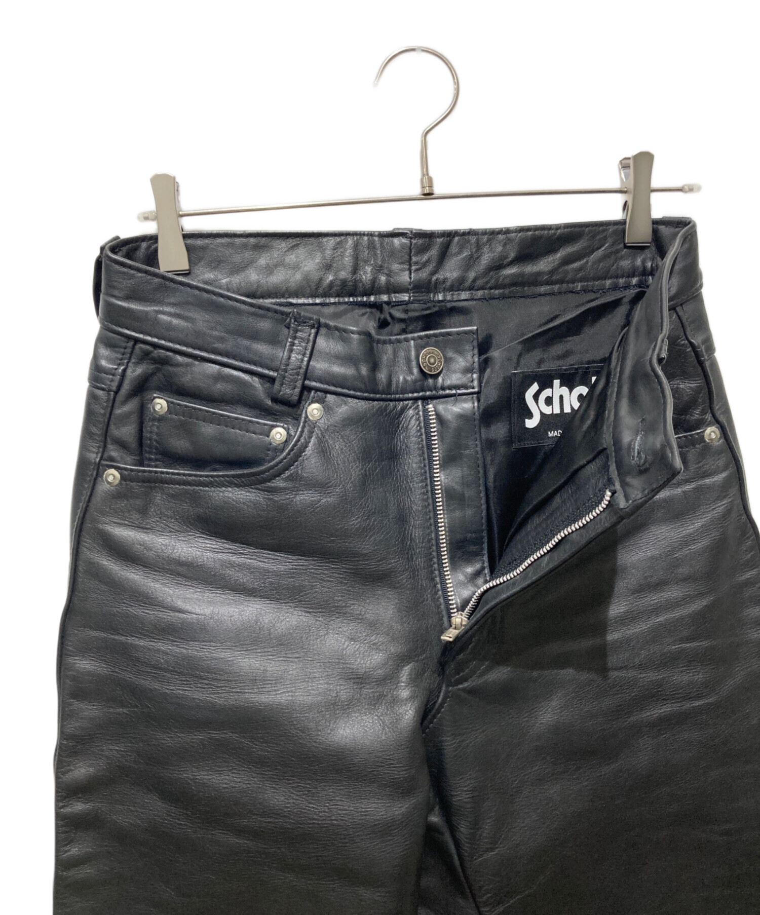 中古・古着通販】Schott (ショット) レザーパンツ ブラック サイズ:30