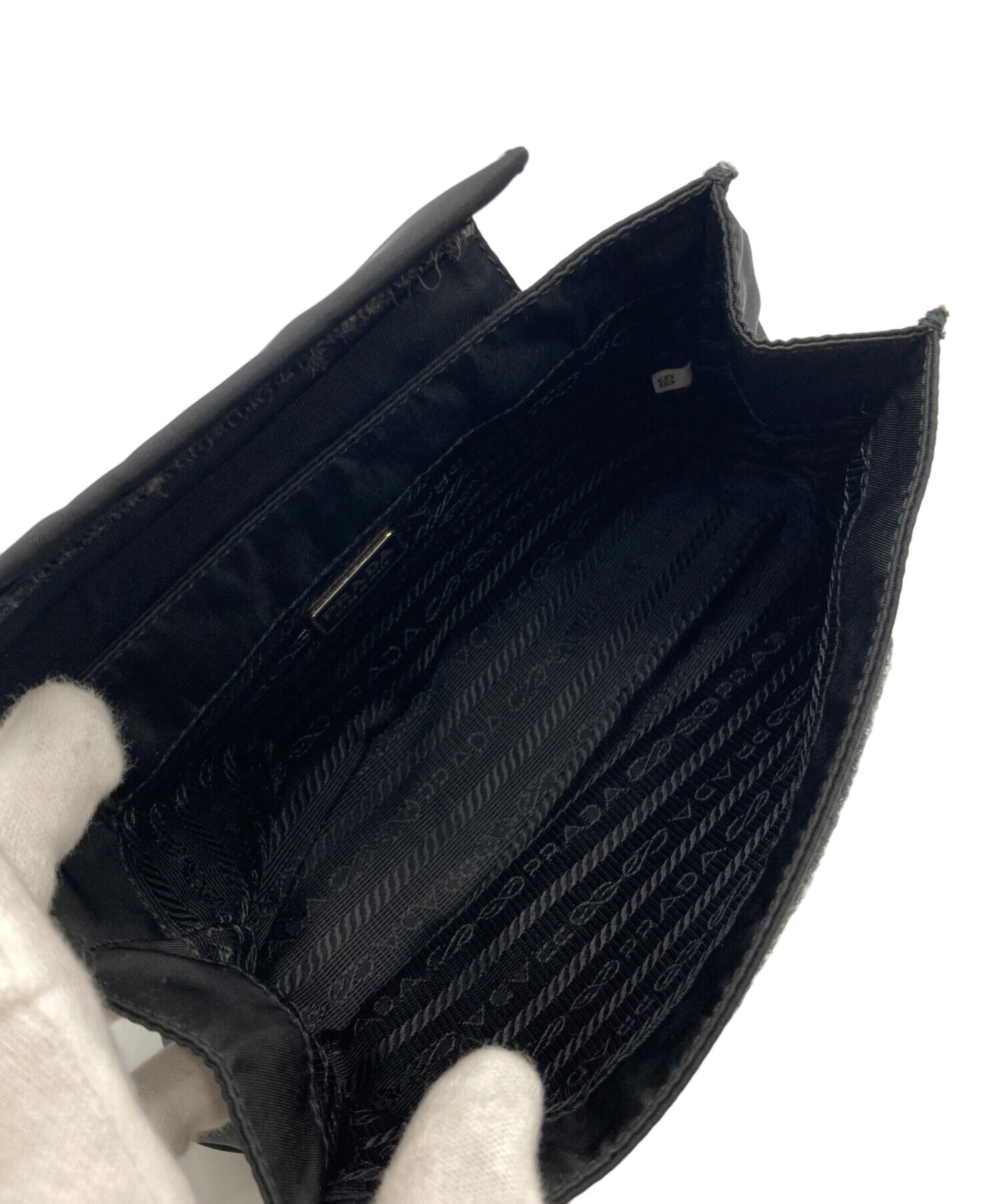 中古・古着通販】PRADA (プラダ) ナイロンコスメポーチ ブラック