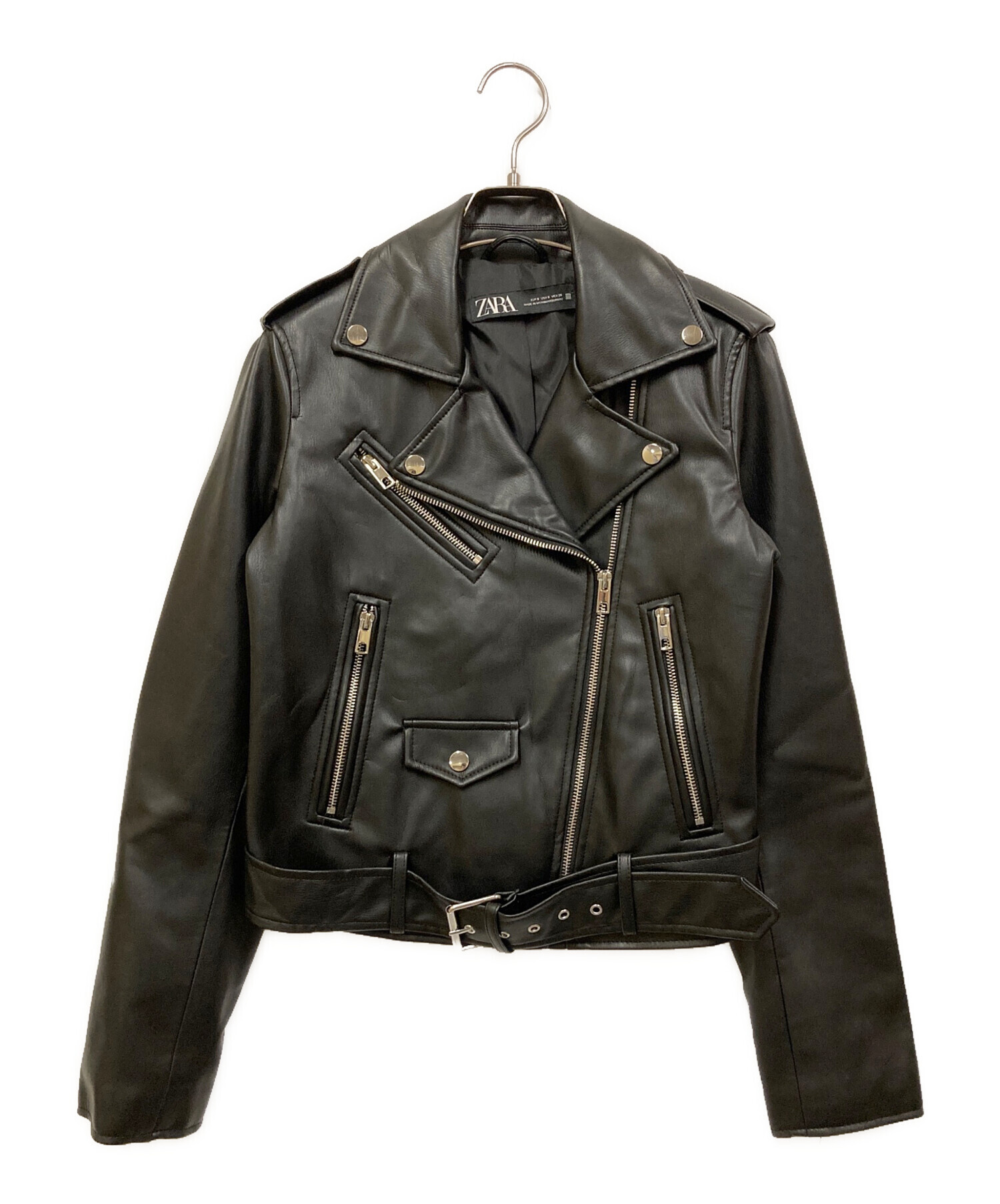 中古・古着通販】ZARA (ザラ) ライダースジャケット ブラック サイズ