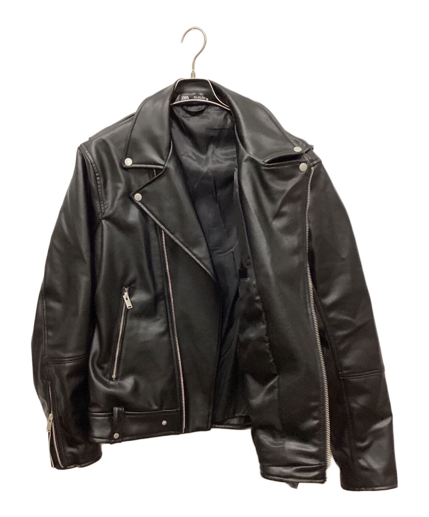 中古・古着通販】ZARA (ザラ) フェイクレザーバイカージャケット