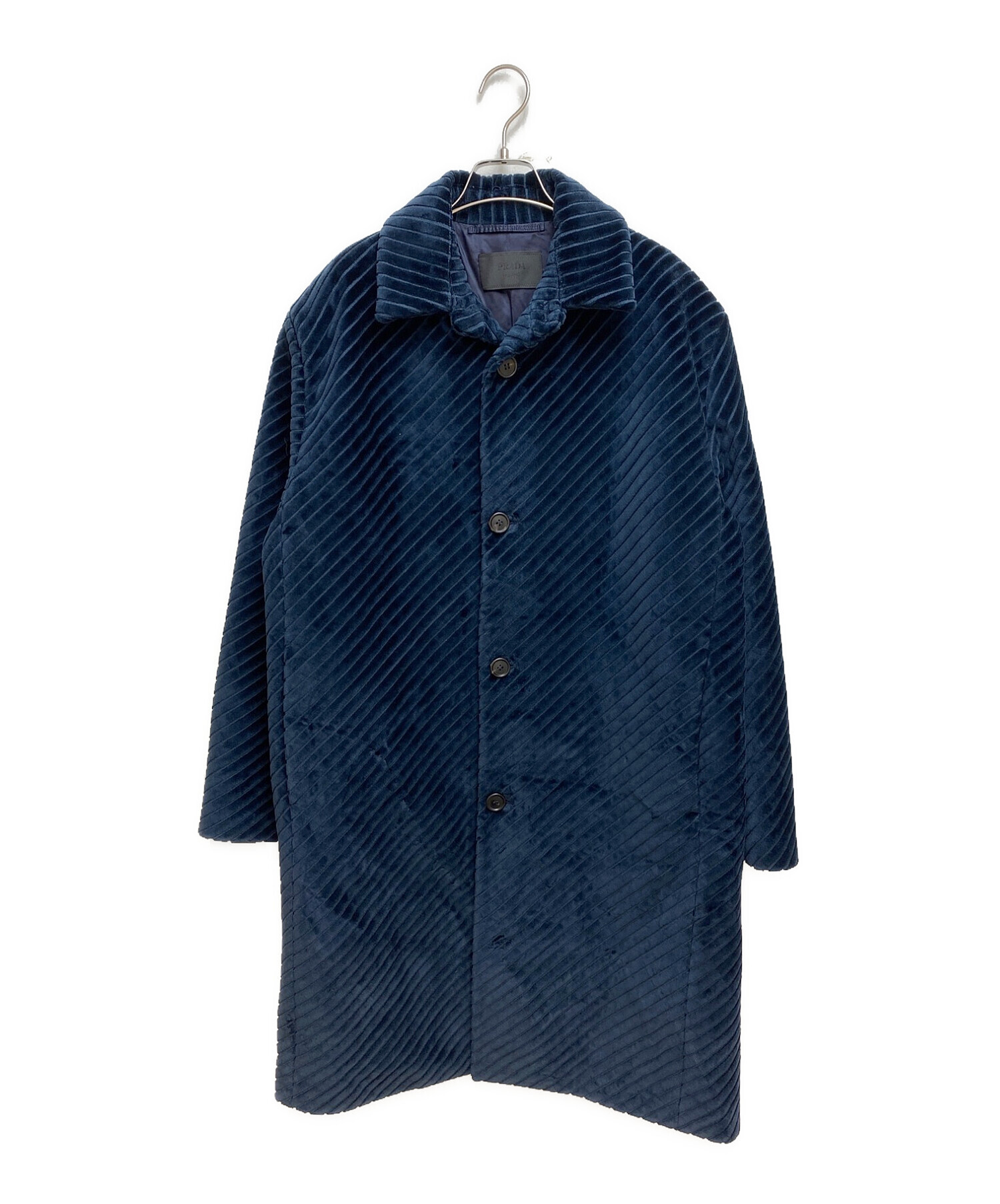 中古・古着通販】PRADA (プラダ) コーデュロイコート ネイビー サイズ