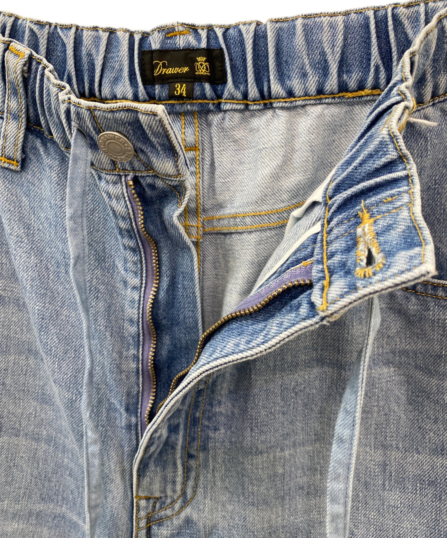 中古・古着通販】DRAWER (ドゥロワー) ブリーチデニム5Pドロストパンツ