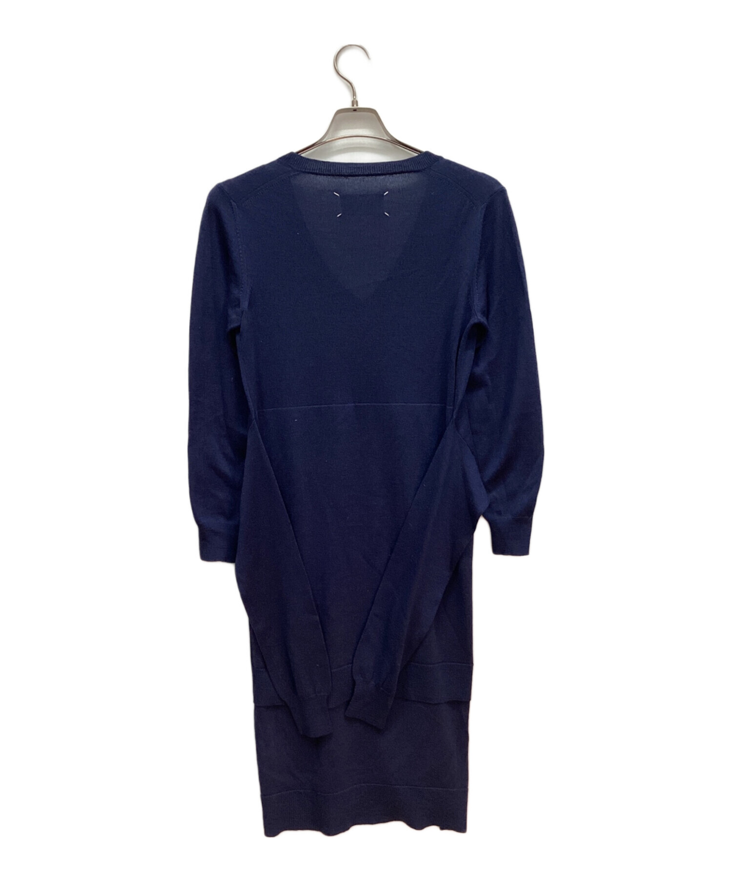 マルタンマルジェラ ネイビー ハイネック カットソー Maison Margiela