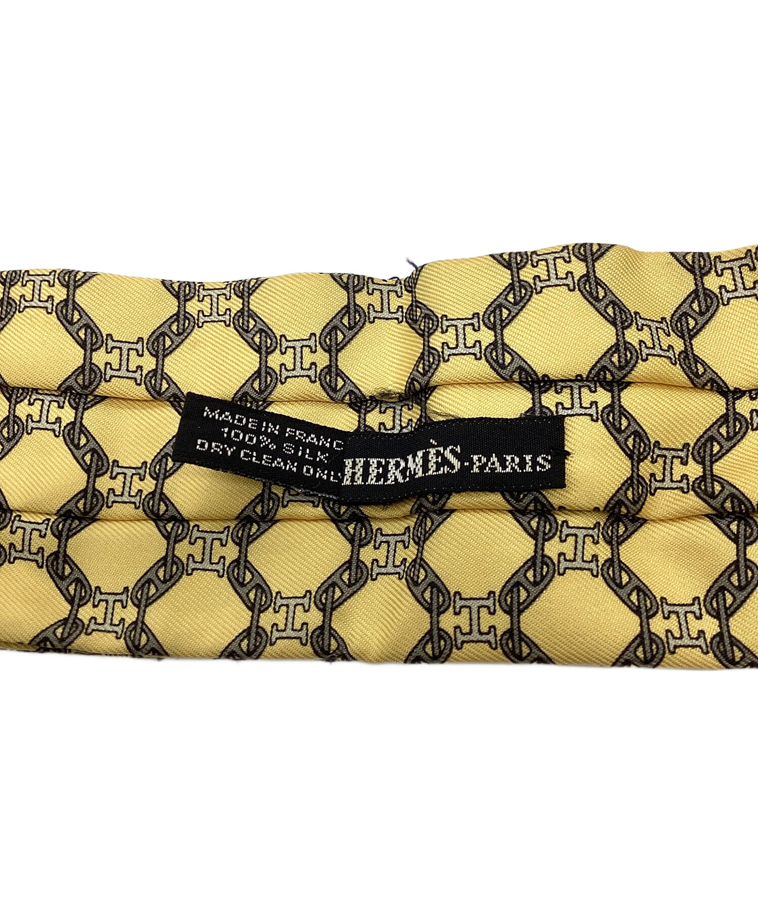 中古・古着通販】HERMES (エルメス) 総柄シルクスカーフ イエロー
