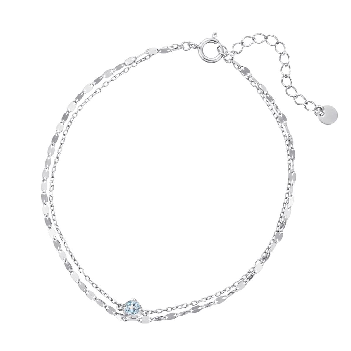 K10ホワイトゴールドアクアマリンブレスレット(RBL657)|TSUTSUMI