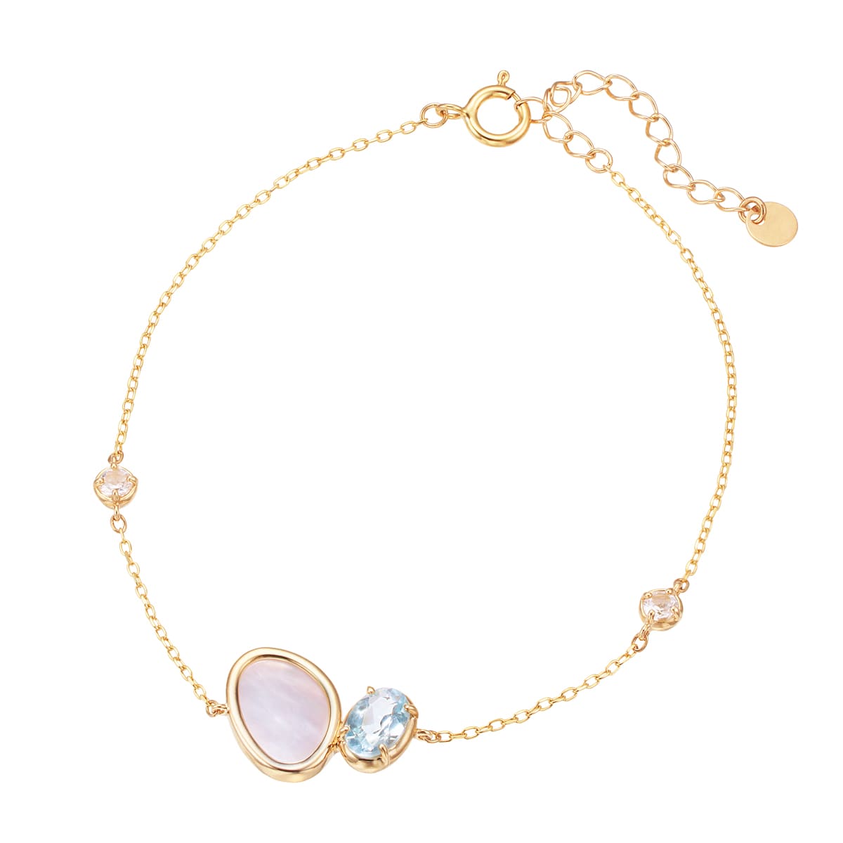 K10イエローゴールドマルチストーンブレスレット(RBL611)|TSUTSUMI