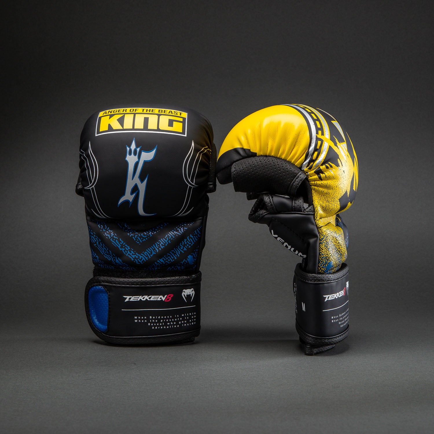 Venum x TEKKEN 8 Sparring Gloves - King - Black/Yellow - Venum
