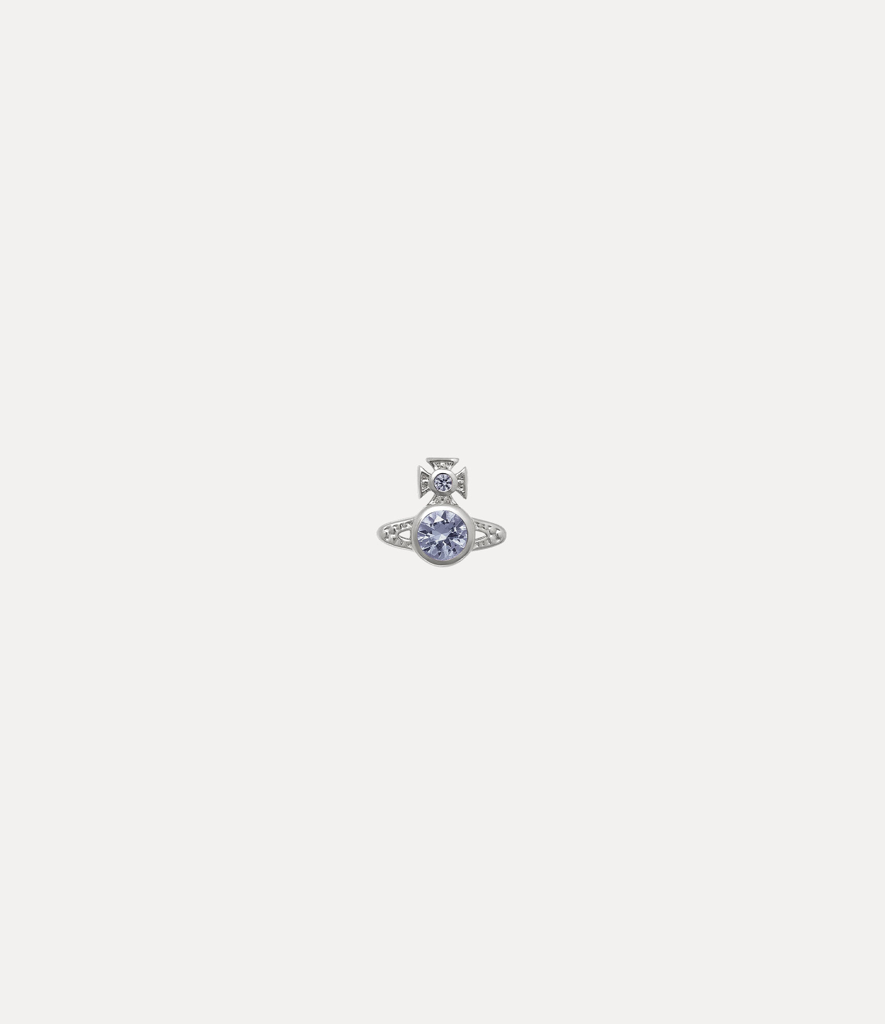 Man. London Orb Single Stud in PLATINUM-ASH-BLUE-CZ | Vivienne