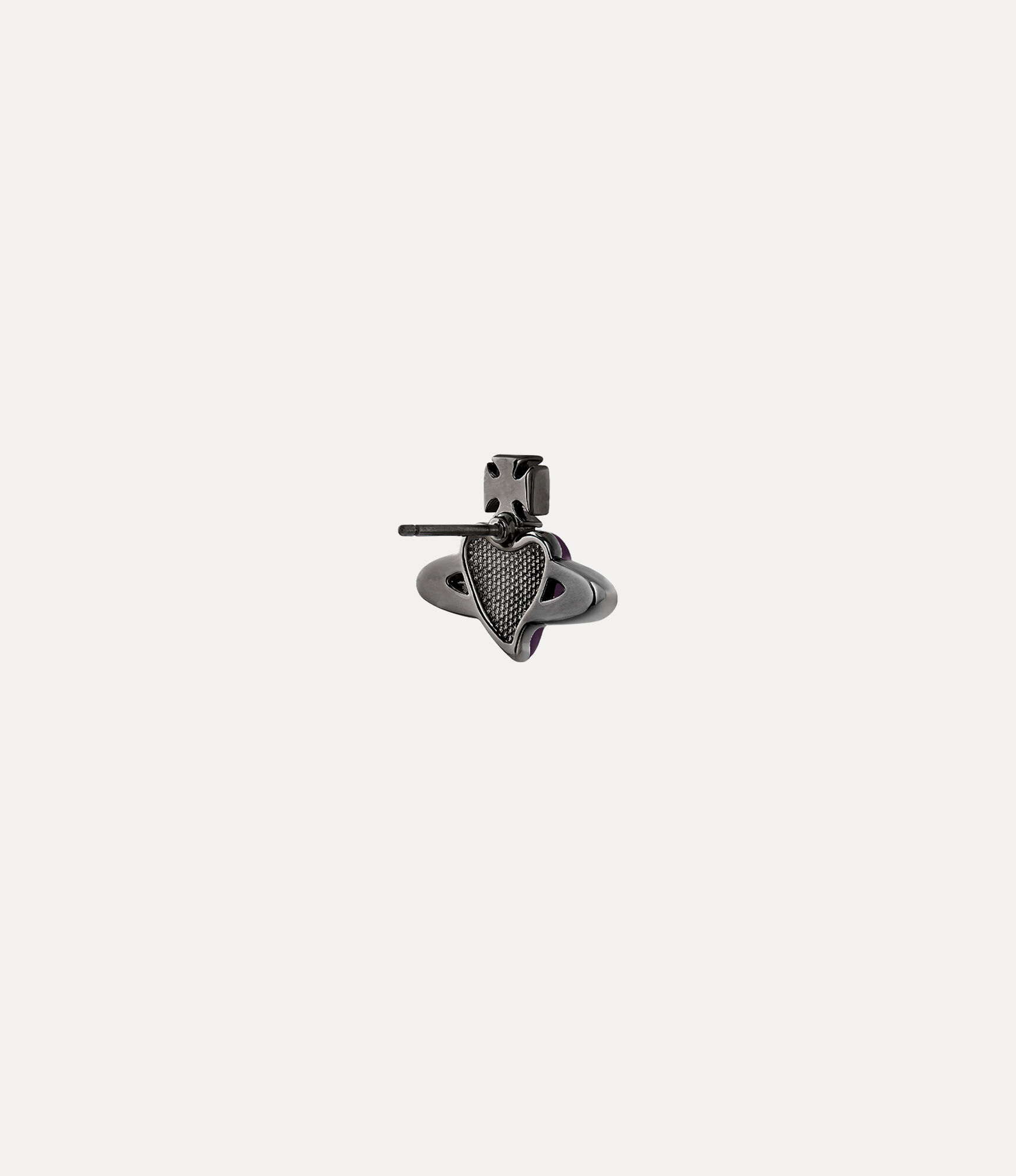 Man. Diamante Heart Single Stud
