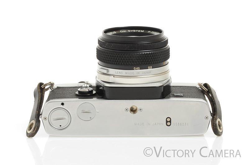 Olympus OM-1 MD Chrome Film Camera Body w/ 50mm f1.8 Lens -New Seals-