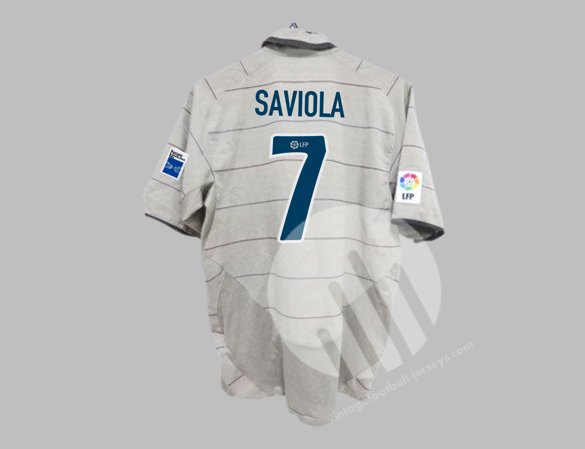 BARCELONA 2003 2004 SAVIOLA 7 AWAY LA LIGA SHIRT (Excellent) M