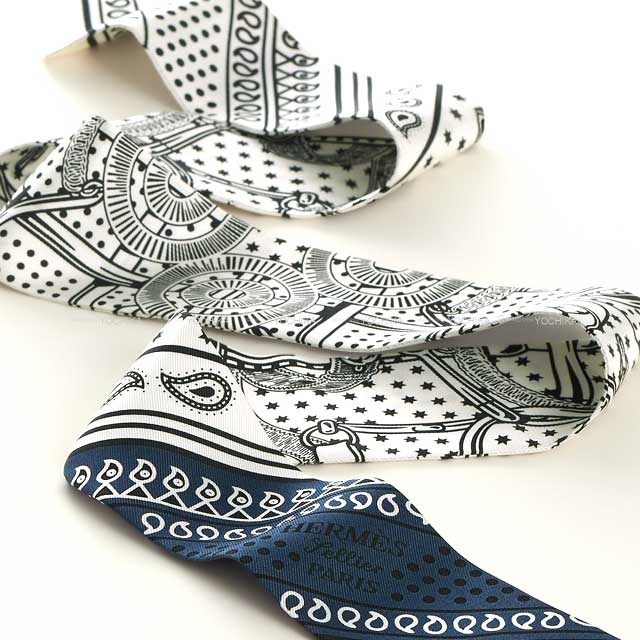 HERMES エルメス スカーフ ツイリー エプロンドール バンダナ 白