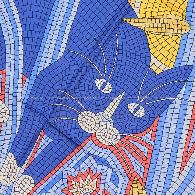 HERMES エルメス スカーフ カレ90 猫に注意 赤/マリン/ゴールド シルク