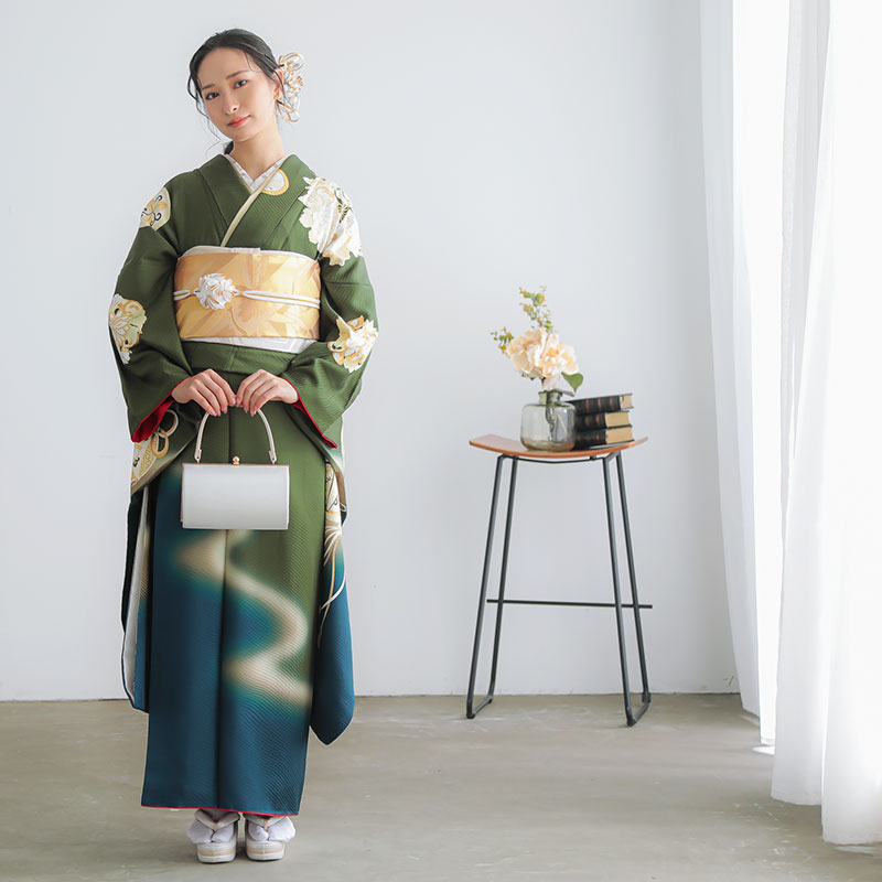 振袖：R232 紫紺 椿と花の調べ│ 振袖レンタル │ 京都着物レンタル夢館